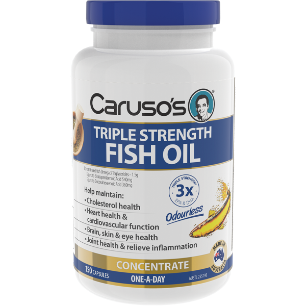 Caruso's Triple Strength Fish Oil 2000mg - High Potency Omega 3 EPA DHA Supplement for Heart, Brain & Joint Health - Supports Cardiovascular Function & Cognitive Performance - Perfect for Active Lifestyles & Wellness Routines