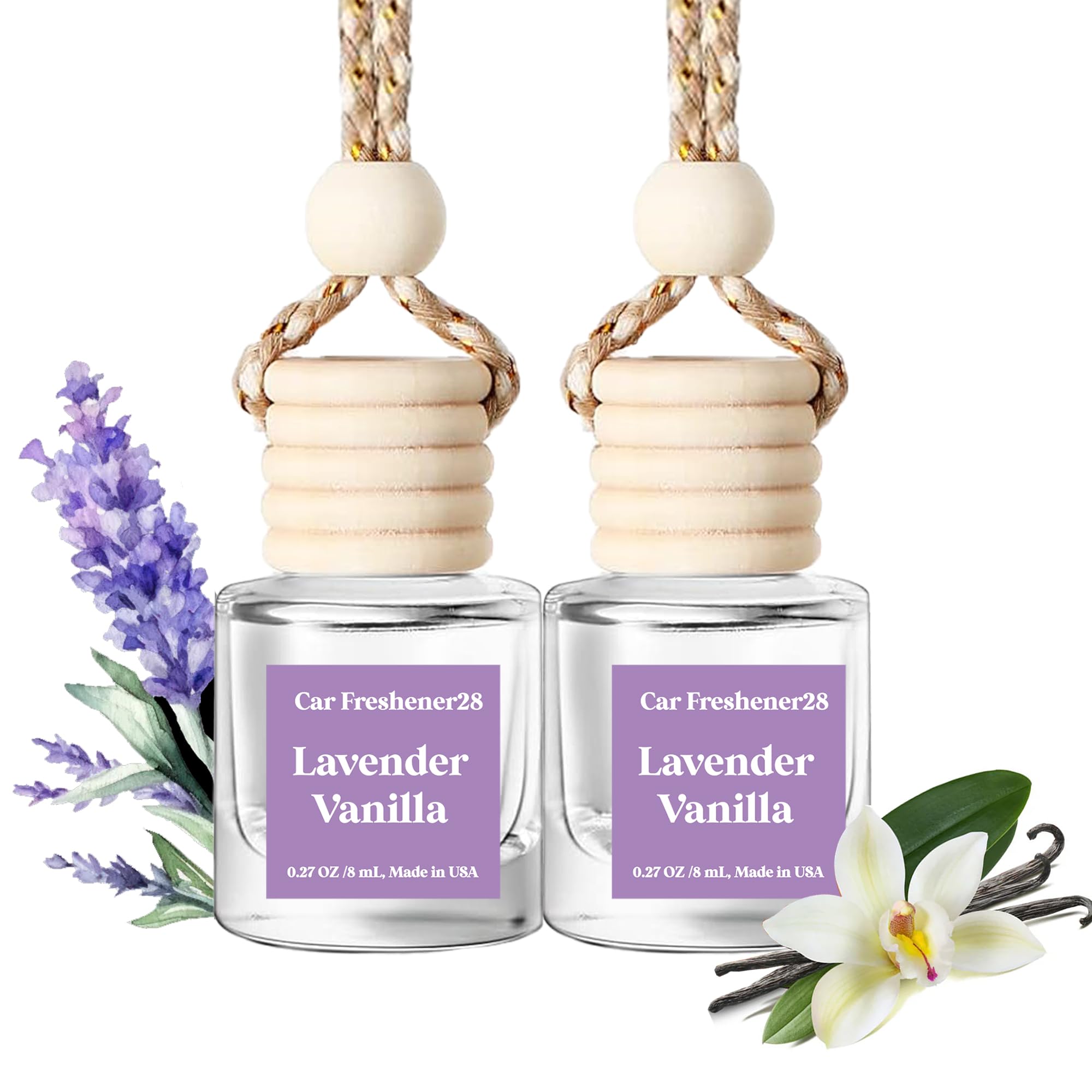 Premium Car Air Freshener Hanging - Long Lasting Scent Diffuser for Vehicles, 2 Pack USA-Made Auto Fragrance - Perfect for Daily Commute, Road Trips & Gifts for Women