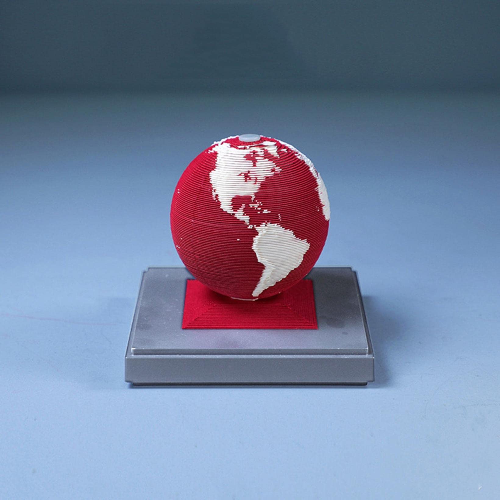 3D Paper Sculpture Earth Model Desk Calendar - Creative DIY Handmade Paper Carving Calendar | Eco-Friendly 3D Tearable Desk Decor for Office, Home & Gift (Red) | Perfect for Earth Day, Classroom Decor & Unique Gifts
