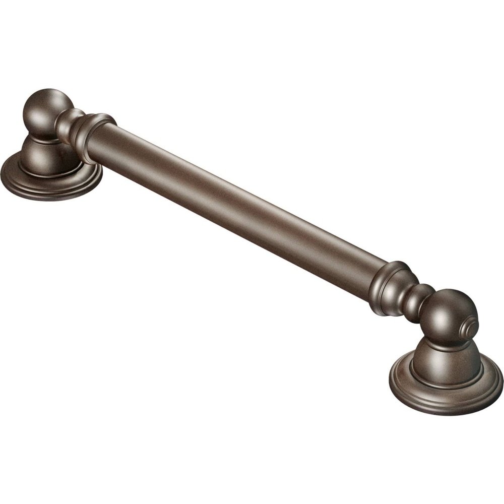 Moen YG5418ORB 18-Inch Stainless Steel Bathroom Grab Bar - Oil-Rubbed Bronze Finish - ADA Compliant Safety Handle for Shower, Bathtub & Toilet Accessibility (Wall Mounted)