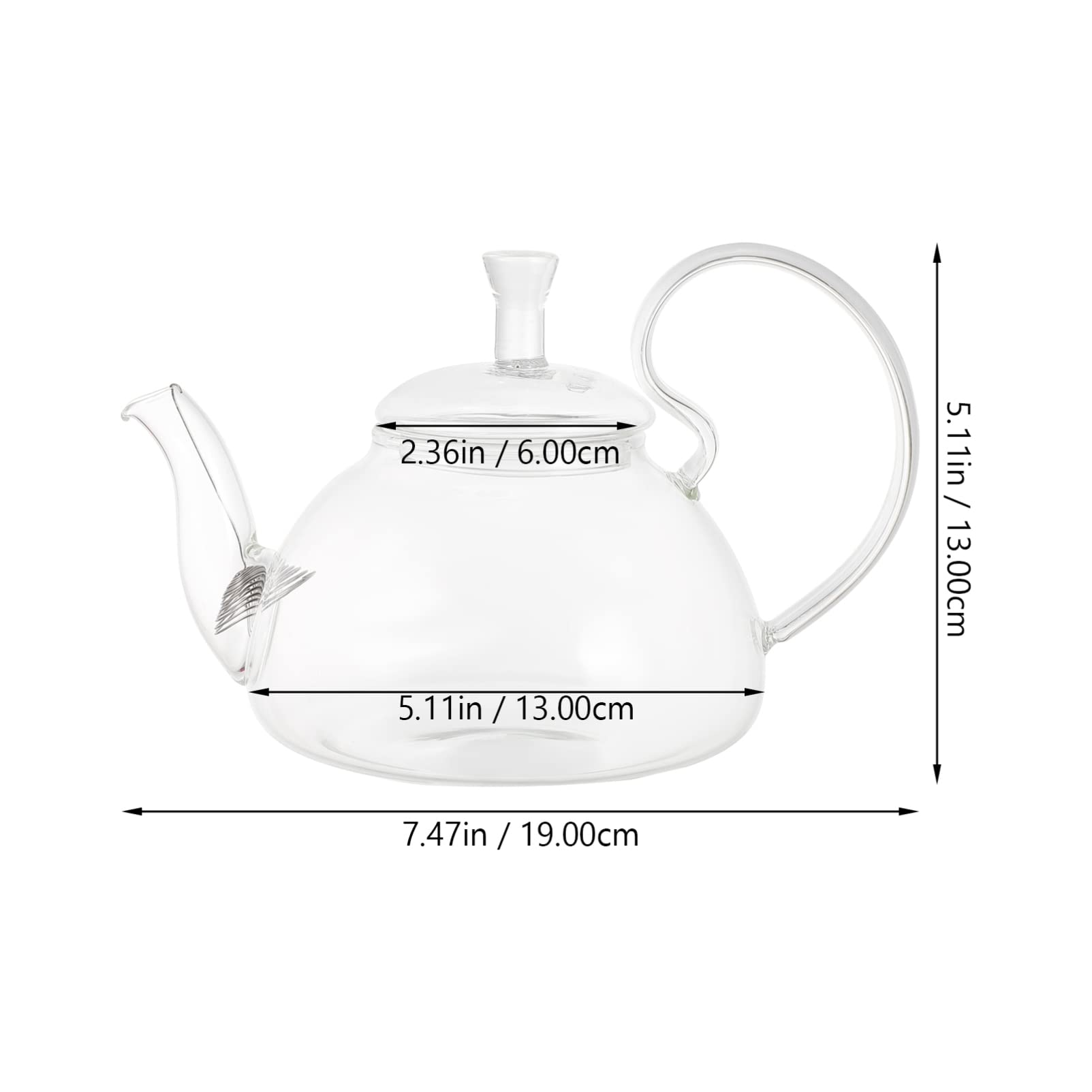 Heat Resistant Glass Teapot with Infuser - 32oz Borosilicate Glass Tea Kettle for Home & Office - Perfect for Brewing Loose Leaf Tea, Herbal Tea, and Iced Tea - Microwave & Dishwasher Safe