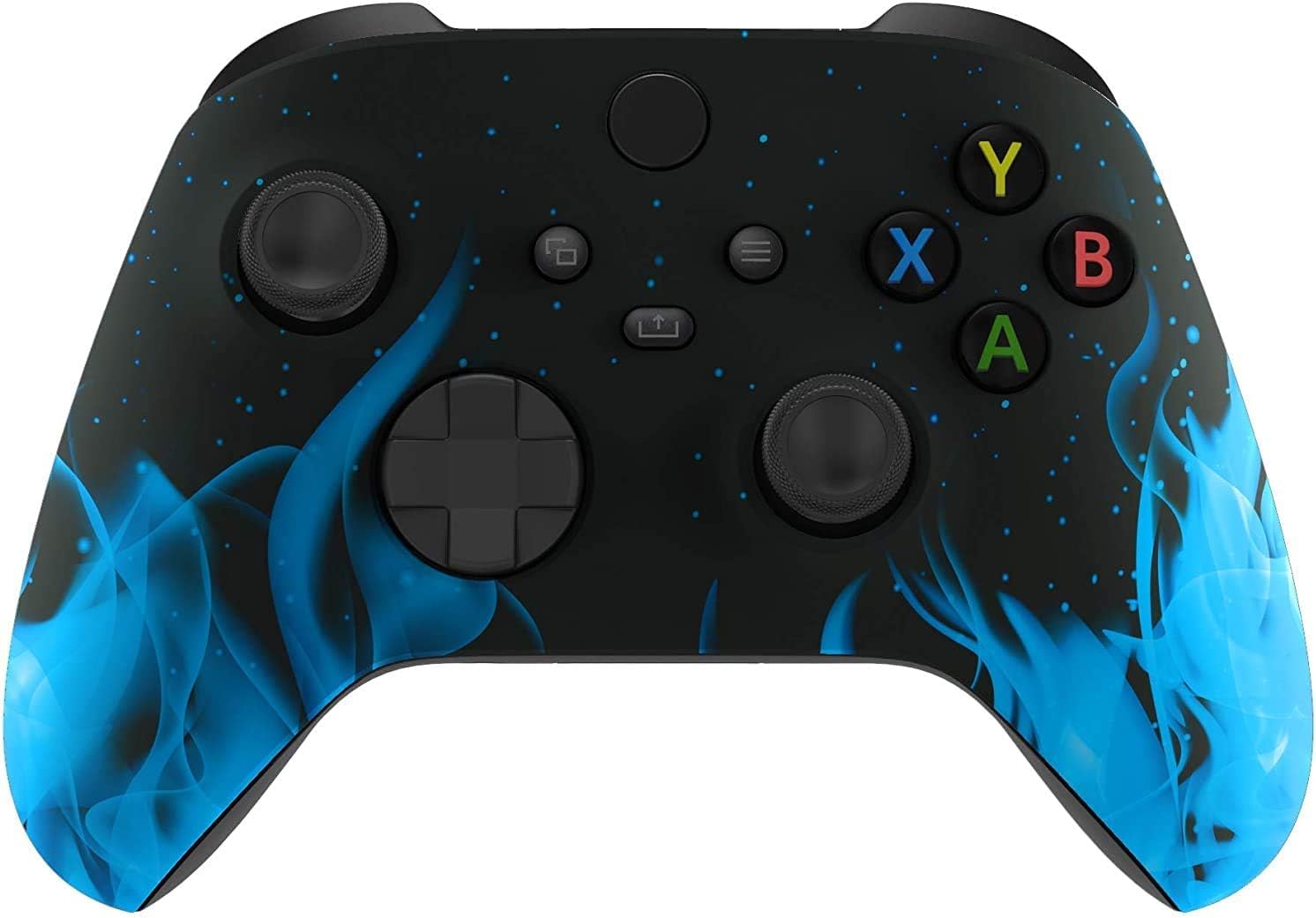 Xbox Blue Flames Modded Rapid Fire Controller - Custom Gaming Controller for FPS & Competitive Play - Perfect for Call of Duty, Fortnite & Halo