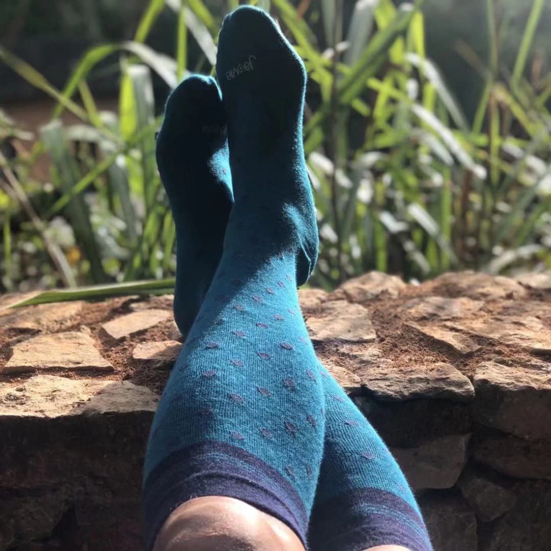 JAVIE Comfy Merino Wool Compression Socks for Women & Men (15-20mmHg) - Knee High Graduated Support Socks for Running, Travel & Circulation - Soft Breathable Wool Socks for Daily Wear & Active Lifestyle
