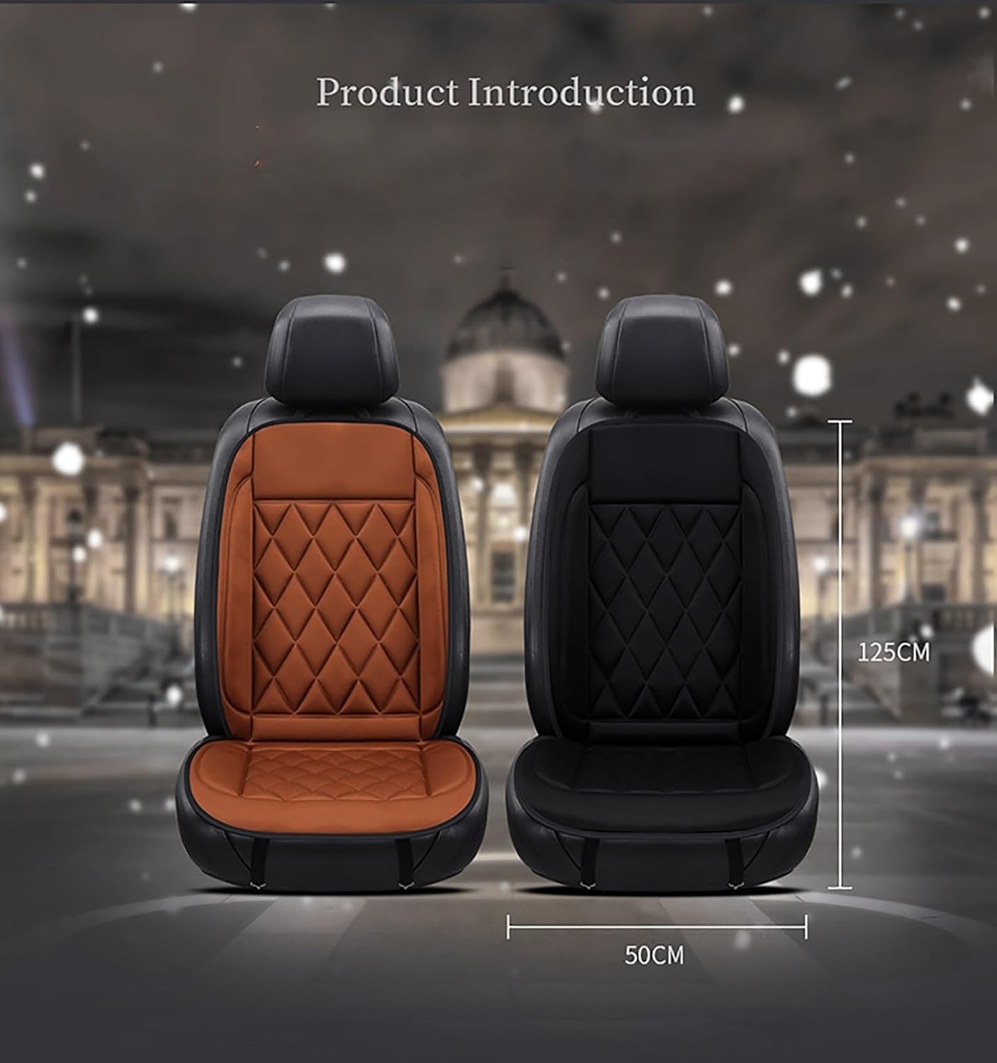 2 Pcs Heated Seat Cushion with Back Support - Comfortable Car Seat Cover for Office Chair & Home Use - Black (Perfect for Long Drives & Desk Work)