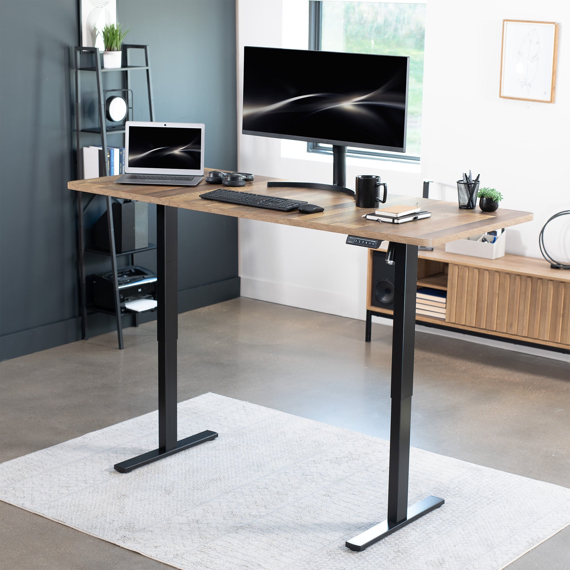 1B Split Top Series Single Motor Electric Standing Desk with Push Button Memory Controller - Perfect for Home Office, Gaming & Study Workspace