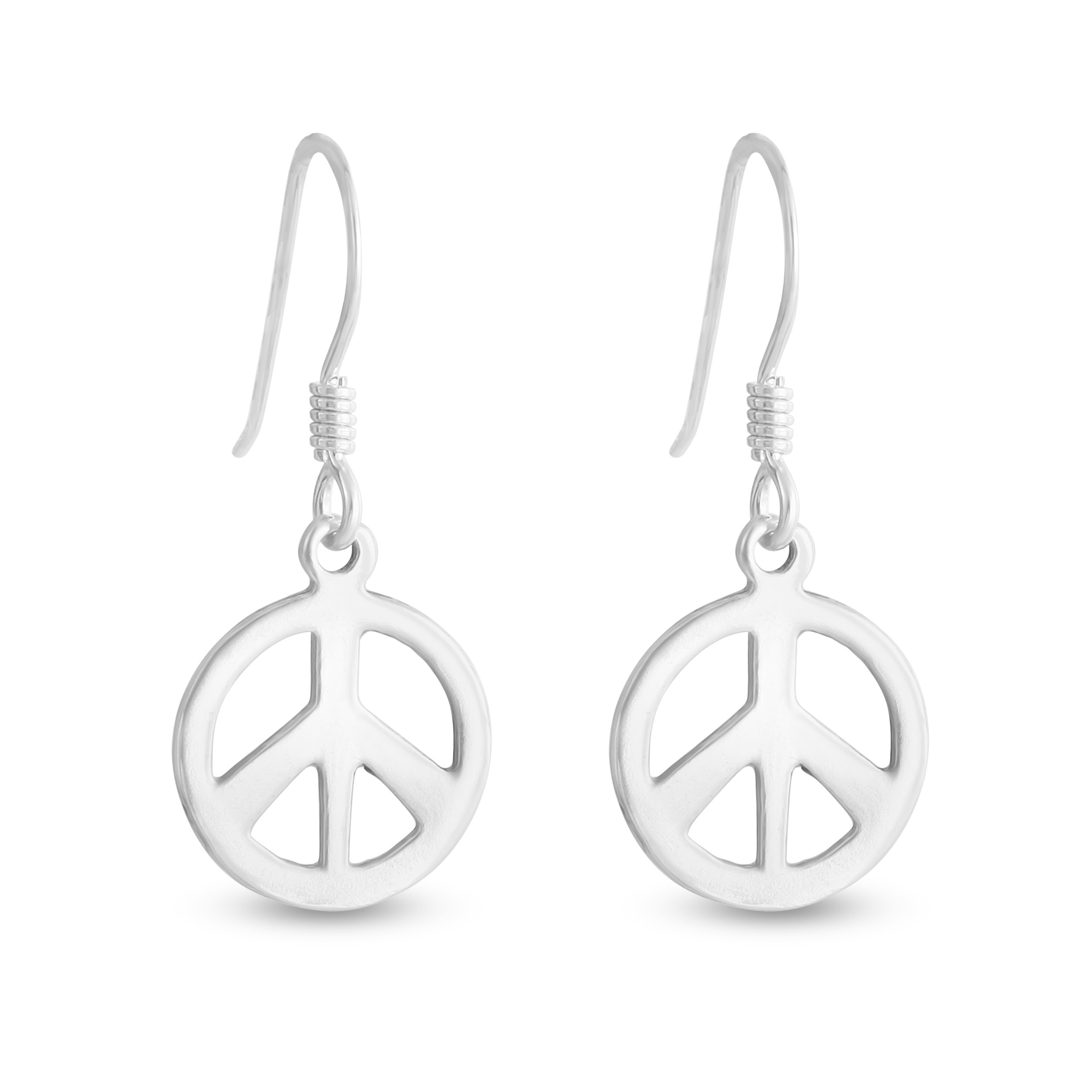 Handmade 925 Sterling Silver Peace Sign Drop Earrings - Gold Plated Hook Dangle Earrings for Women | Perfect Holiday Gift, Birthday Present & Everyday Boho Jewelry for Casual Wear, Parties & Special Occasions