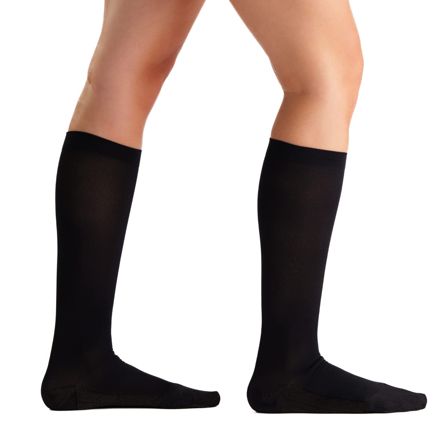 EvoNation Women's Knee High 20-30 mmHg Graduated Compression Socks with Copper Infusion - Firm Support Stockings for Circulation, Varicose Veins & Travel - Perfect for Nurses, Athletes & Long Flights
