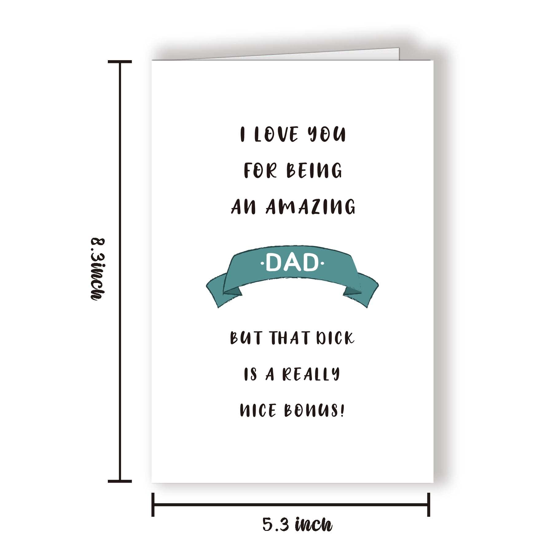 Funny Father's Day Card for Husband - Unique Bonus Dad Birthday Card - Cute & Heartwarming Greeting Card for Stepdad - Perfect Gift for Anniversary, Valentine's Day & Special Occasions