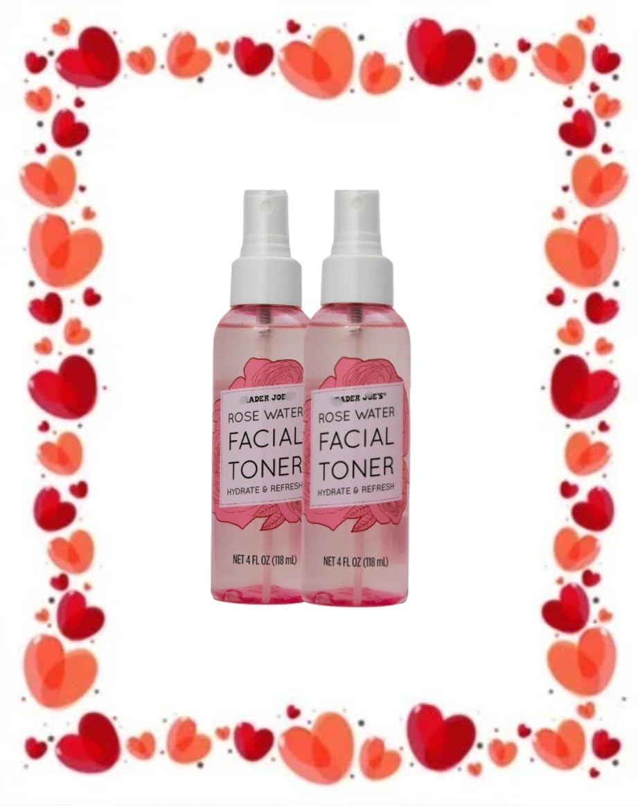 Organic Rose Water Facial Toner for Hydration & Refreshment - 2 Pack (8oz Each) | Alcohol-Free Skin Care for Dry & Sensitive Skin | Perfect for Daily Use, After Sun Care & Makeup Setting