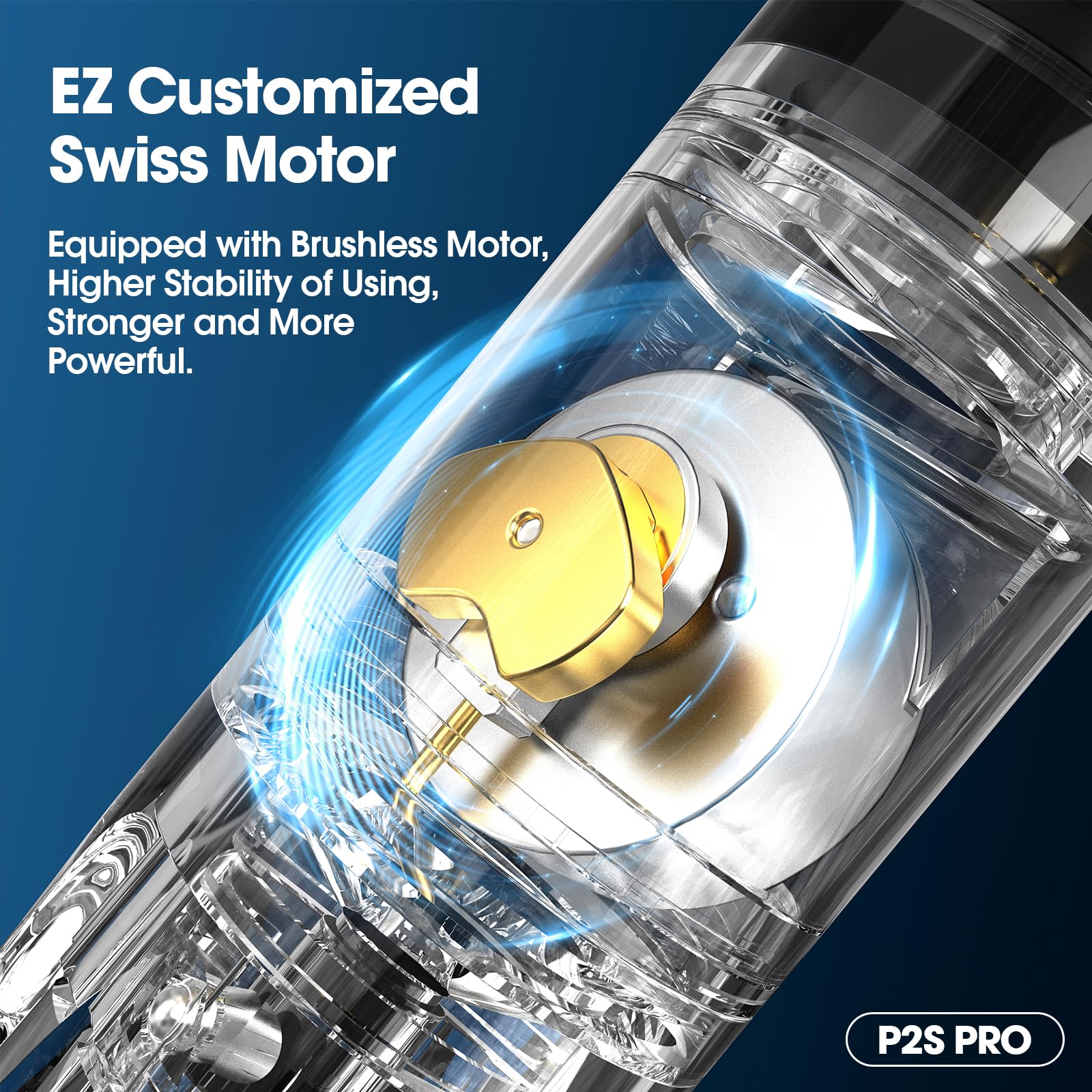 Professional EZ P2S Pro Wireless Rotary Tattoo Machine Pen - OLED Digital Display, 1800mAh Rechargeable Battery, Cordless Tattoo Gun for Artists | Perfect for Studio Work, Tattoo Conventions & Mobile Tattoo Services