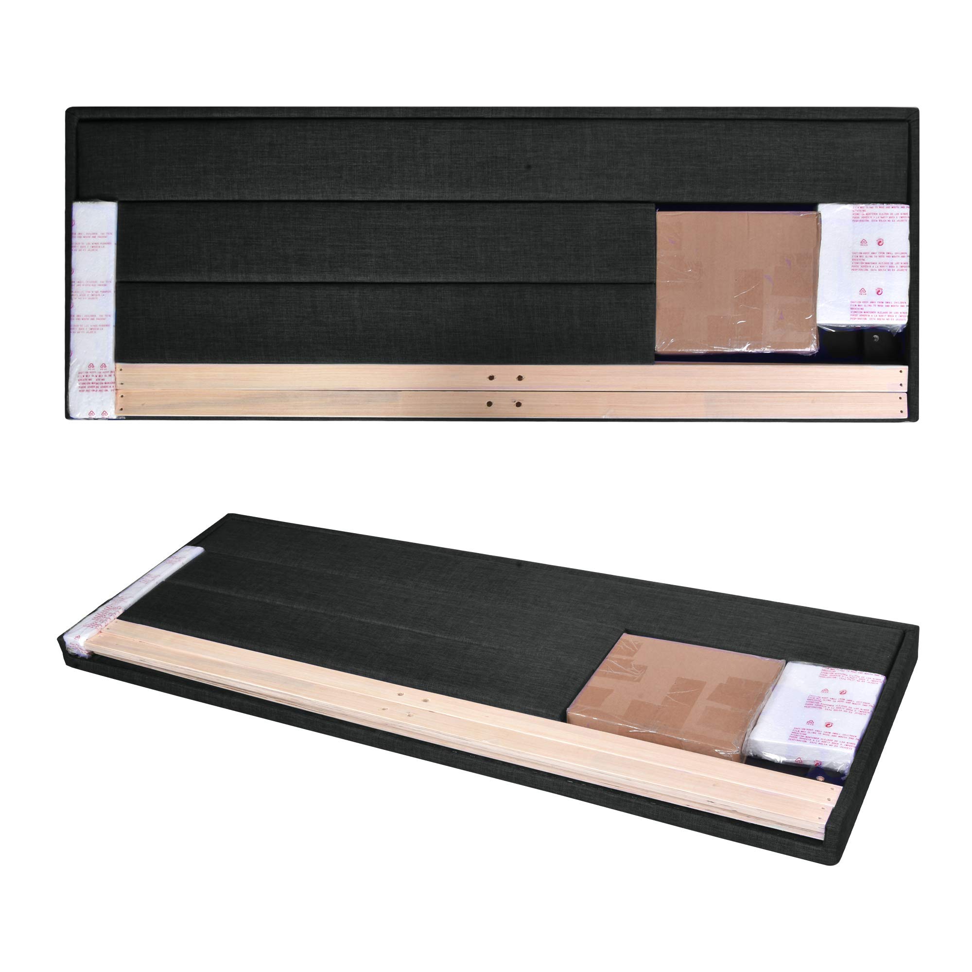 HOOMIC Full Size Upholstered Panel Bed Frame with Adjustable Headboard - No Box Spring Needed, Easy Assembly, Grey Fabric Upholstery - Perfect for Master Bedroom, Guest Room & Small Space Living