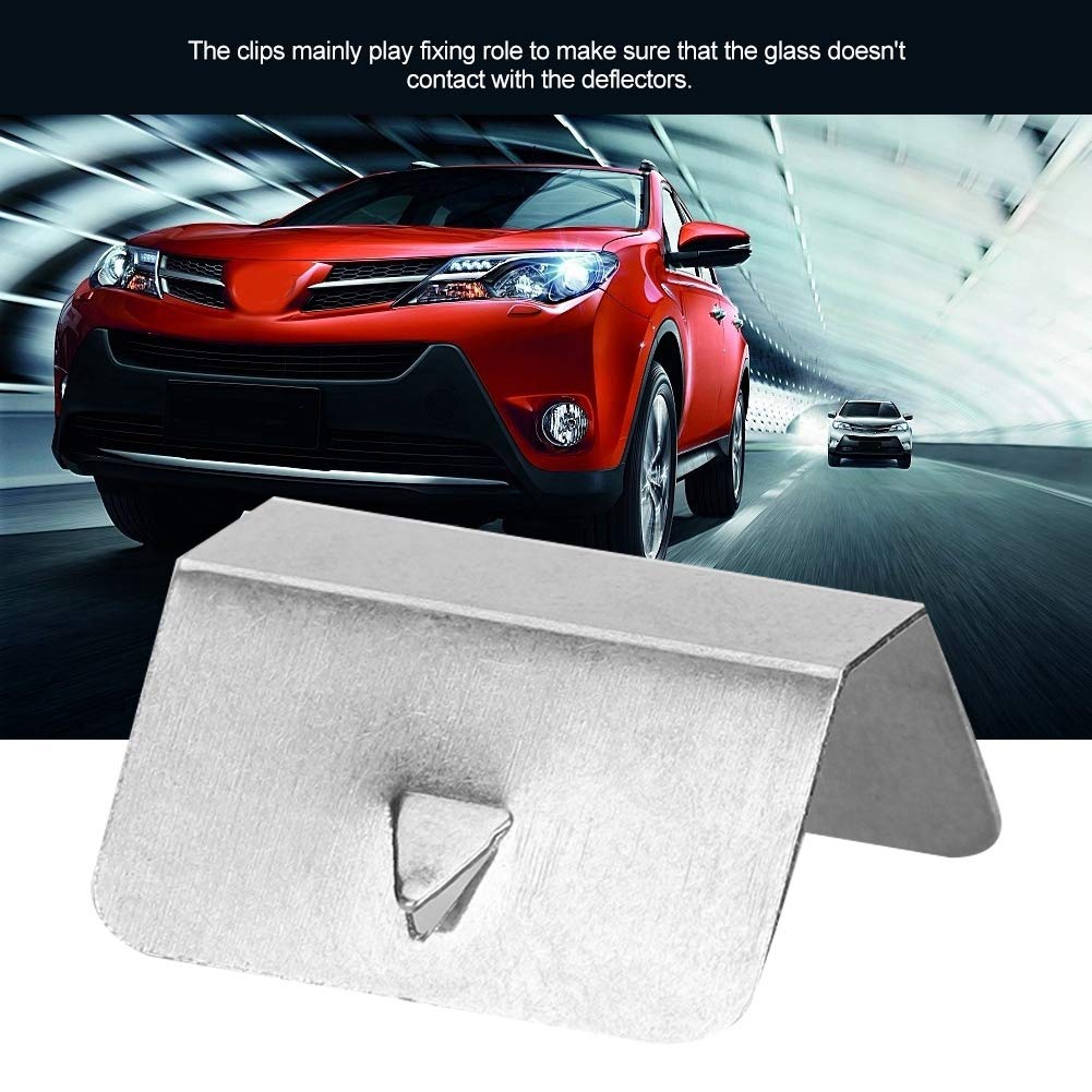 Universal Car Wind Deflector Clips - 12pcs Stainless Steel Rain Guard Retaining Clips Set for Window Deflector Installation | Perfect for SUV, Truck & Sedan Rain Protection