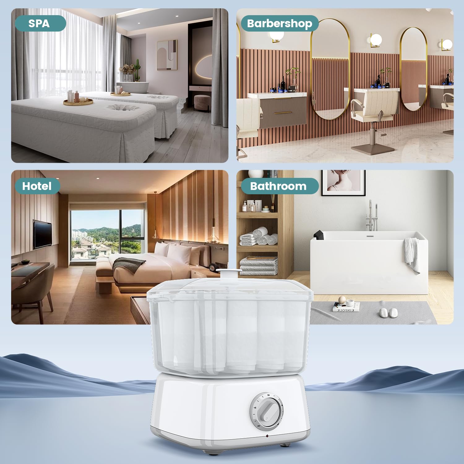 Premium Electric Towel Warmer - Fast Heating Facial Towel Steamer Holds 12 Mini Towels | Portable Spa & Salon Essential for Bathroom, Massage & Beauty Treatments | Perfect for Home Spa Days & Professional Use