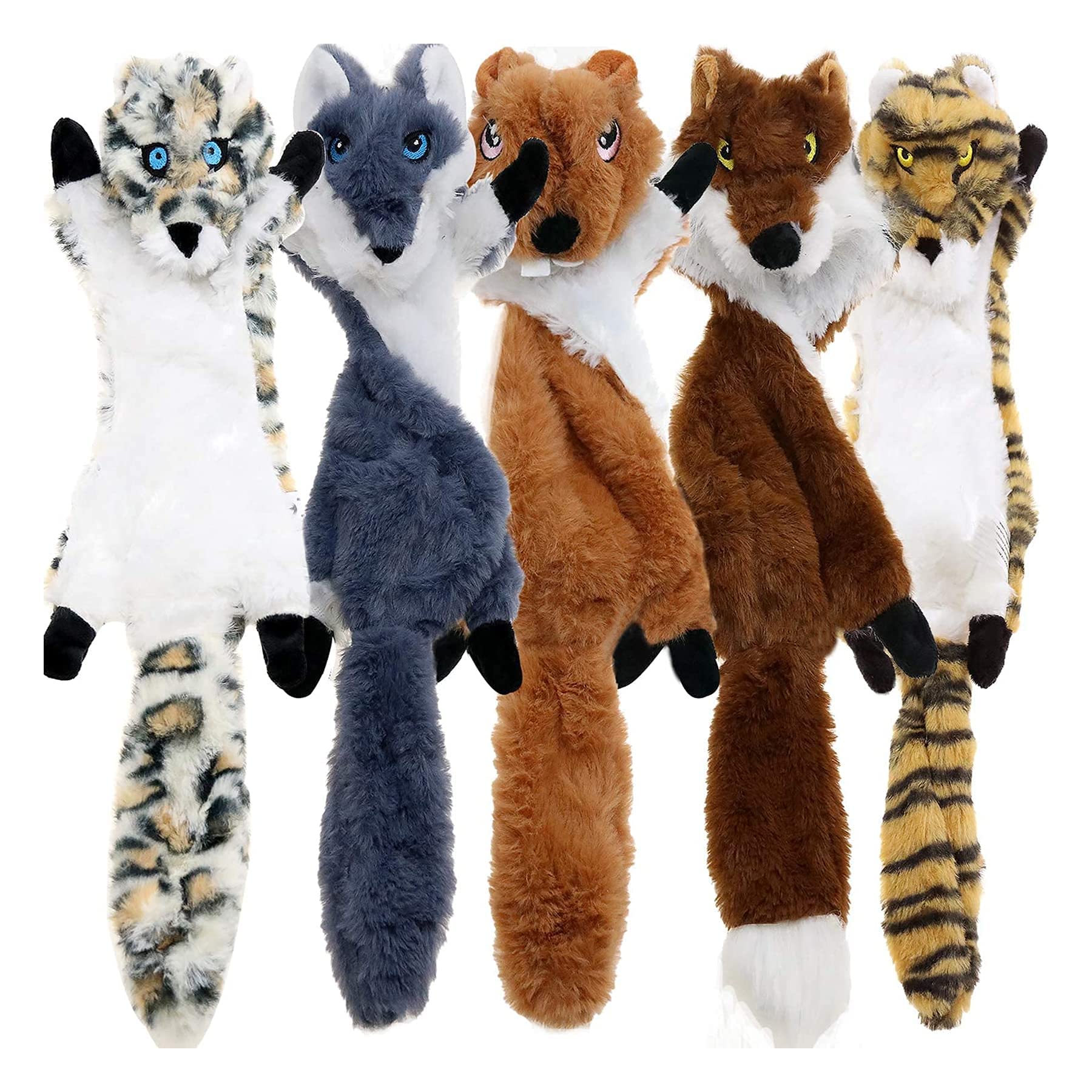 **Newthinking No Stuffing Dog Toys - 5 Pack Squeaky, Indestructible Soft Plush Chew Toys for Small, Medium & Large Dogs - Perfect for Playtime, Training & Anxiety Relief**
