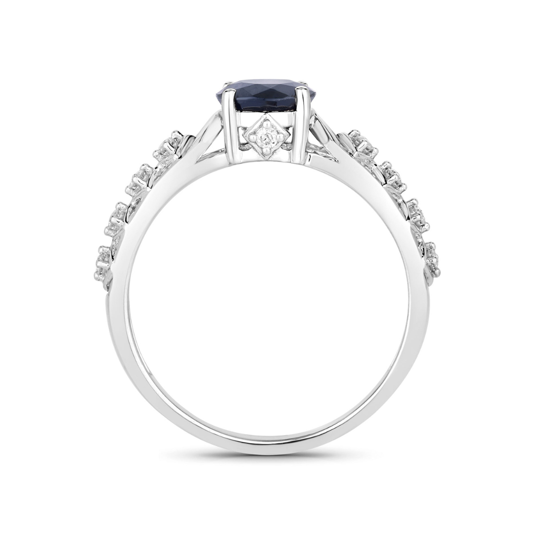 10K Solid Gold Blue Sapphire and Diamond Ring for Women | Elegant Wedding, Engagement & Anniversary Jewelry Gift