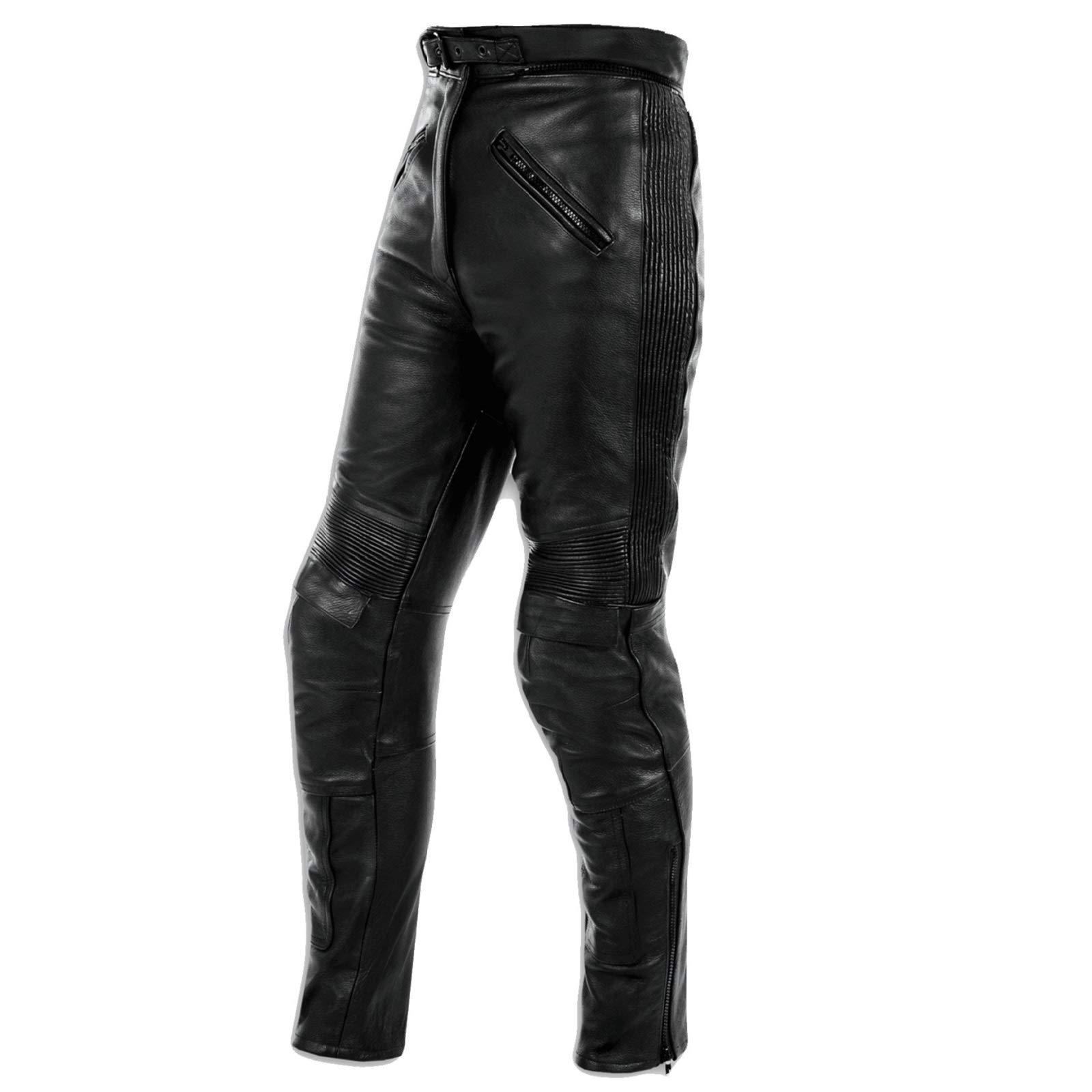 Men's Motorcycle Riding Pants - Stretch Leather Trousers for Bikers - Size 28 - Perfect for Harley, Cruiser & Sport Bike Riders - Durable & Comfortable for Long Distance Rides