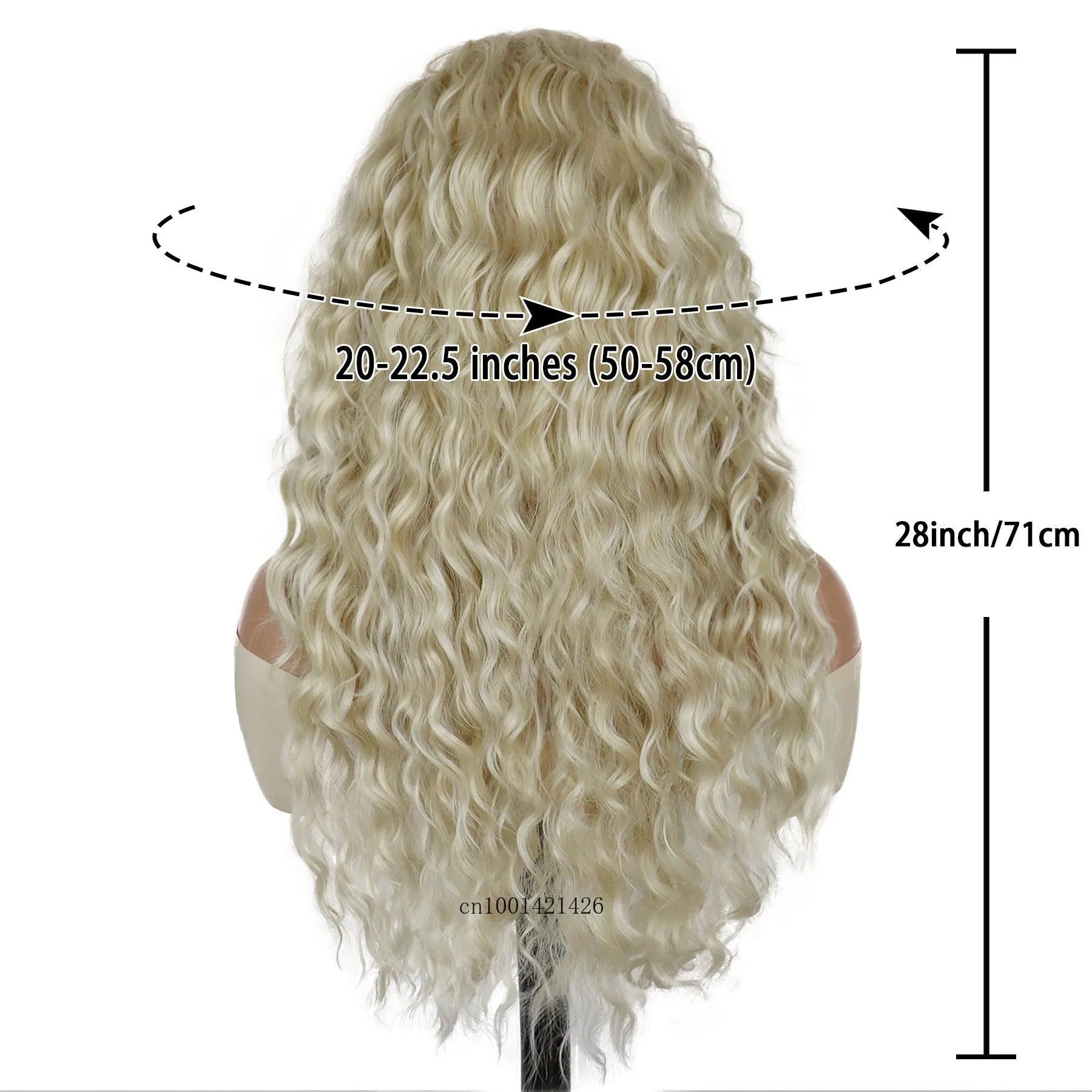 Long Blonde Synthetic Wigs for Women - Curly Wavy Cosplay Wig for Halloween, Carnival & Costume Parties | Natural Looking Hair for Daily Wear & Special Occasions