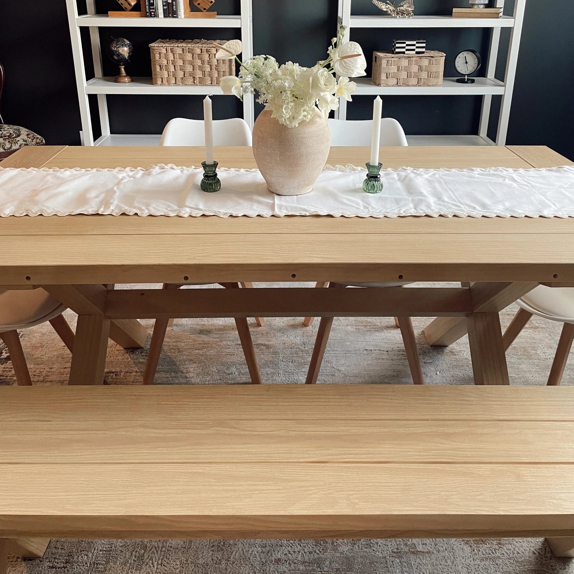 Customizable Cascais 72-Inch Modern Dining Table - Extendable Wooden Table for 8-10 People - Perfect for Family Gatherings & Dinner Parties