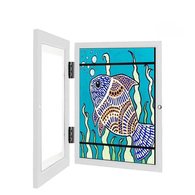 UFrame White Kids Art Frames with Stand - Front Opening Changeable Display for Children's Drawings & Paintings - Perfect for Nursery Decor, Classroom Art Displays & Kids Room Wall Decor