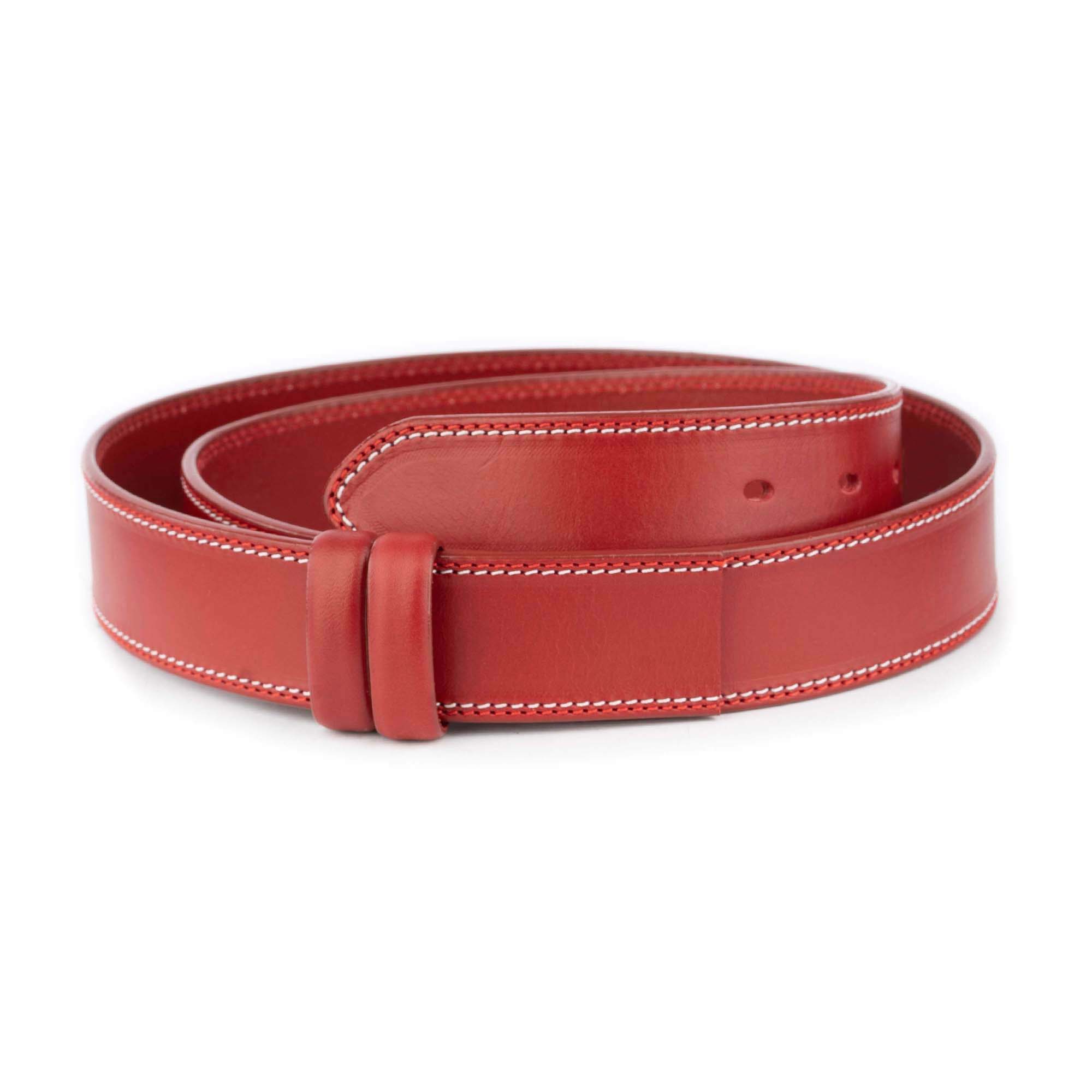 Genuine Red Leather Belt Replacement Strap for Dunhill Buckles - Adjustable 4.0cm Width - Perfect for Business Attire, Formal Wear & Luxury Fashion Accessories