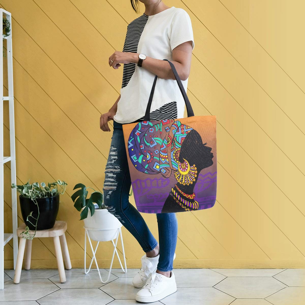 Stylish African American Women's Tote Bag - Large Capacity Work & Travel Shoulder Handbag for Business, Beach & Shopping (Perfect for Office Commute, Weekend Getaways & Daily Errands)
