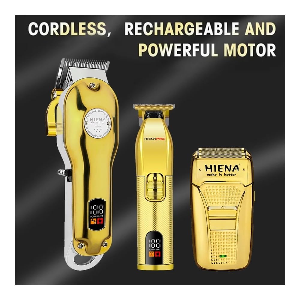 3-Piece Electric Hair Clipper Set for Men - USB Rechargeable High-Performance Trimmer with Sharp Blades for Fast Haircut - Perfect for Home Grooming, Barber Shops & Travel Use