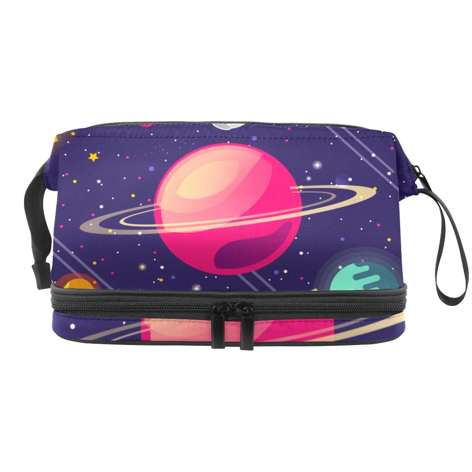 Large Travel Cosmetic Bag for Women - Space Planets Nebula Design Makeup Organizer & Toiletry Pouch | Perfect for Vacation, Gym, and Daily Essentials Storage