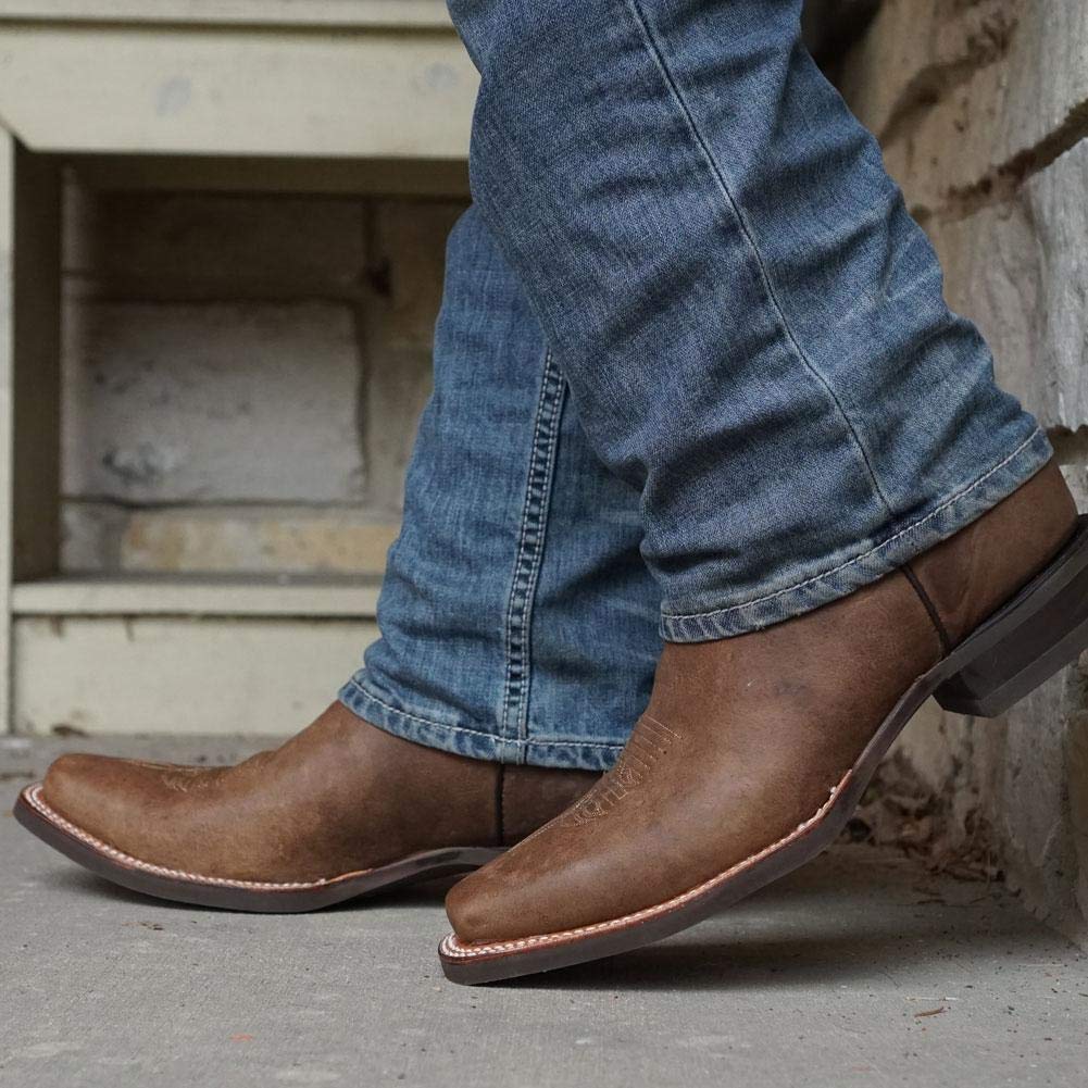 **Soto Boots Men's Square Toe Cowboy Boots - Genuine Leather Western Boots for Men (H4002) - Perfect for Rodeo, Country Dancing & Casual Wear**