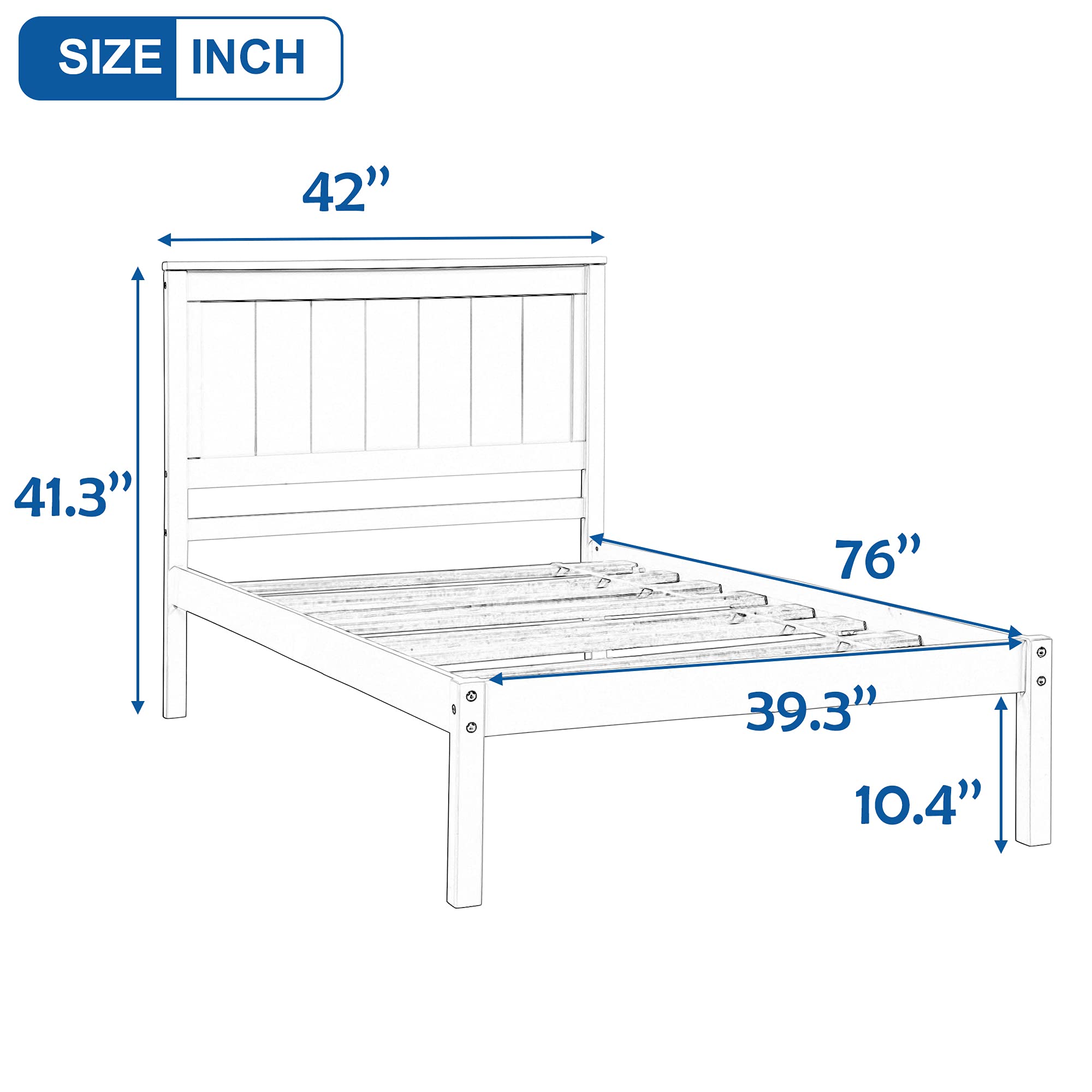 Solid Wood Platform Bed Frame with Headboard - Twin Size, Espresso Finish - No Box Spring Needed, Sturdy Wood Slat Support - Perfect for Modern Bedrooms, Guest Rooms & Small Spaces