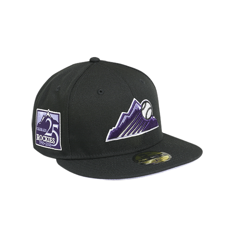 Colorado Rockies 25th Anniversary Black 59FIFTY Fitted Hat for Men - Official MLB Baseball Cap for Fans, Sports & Casual Wear