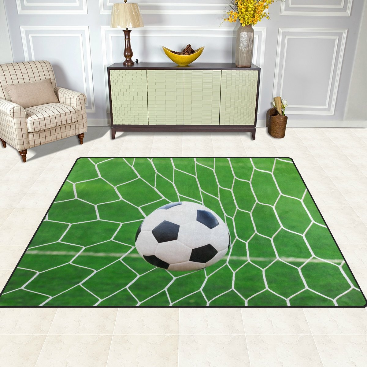 ALAZA Sport Ball Hipster Football Soccer Area Rug - 5'3
