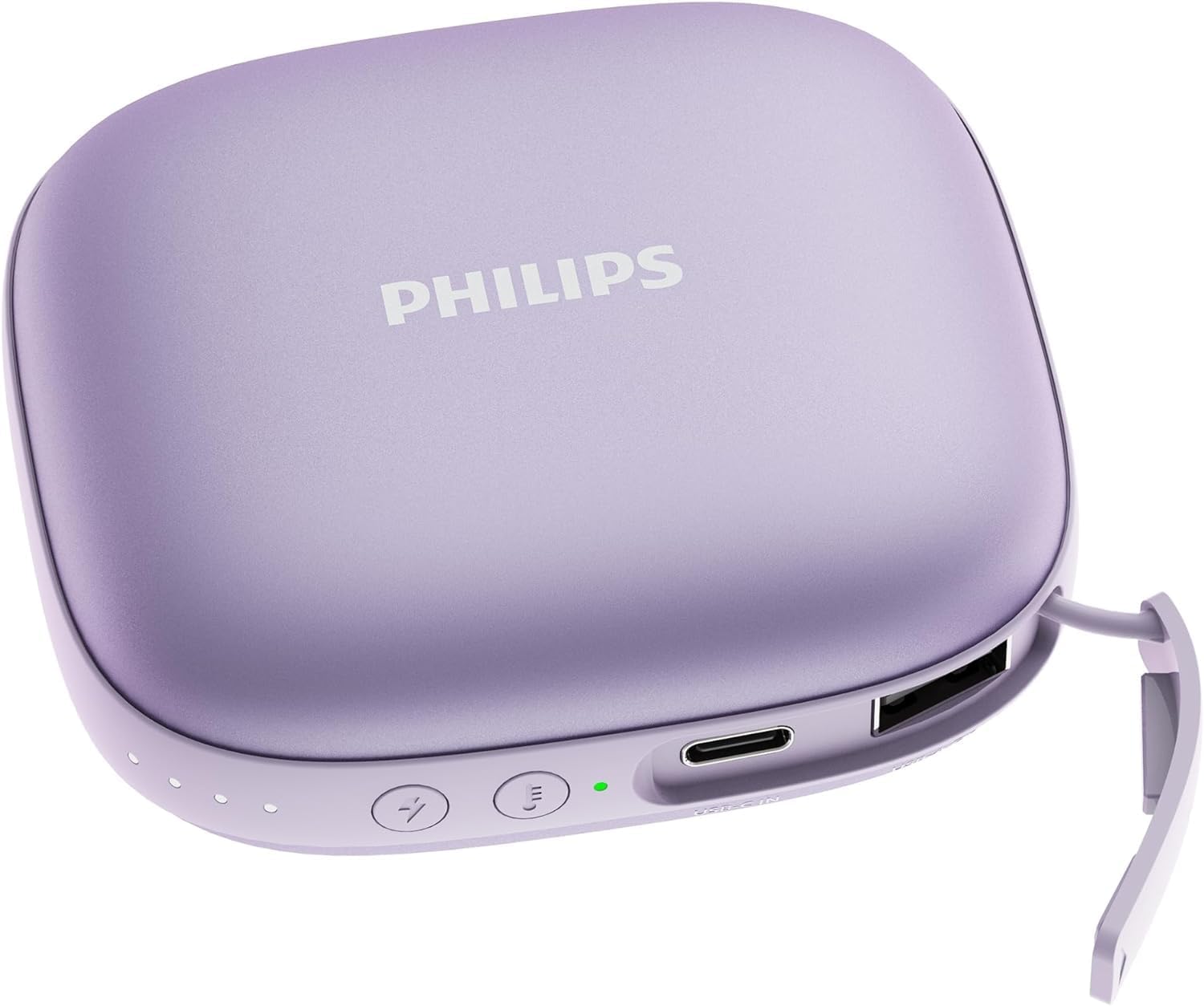 Philips 5200mAh Rechargeable Power Bank & Hand Warmer - Portable Charger for Phones & Warm Hands in Winter Outdoor Activities