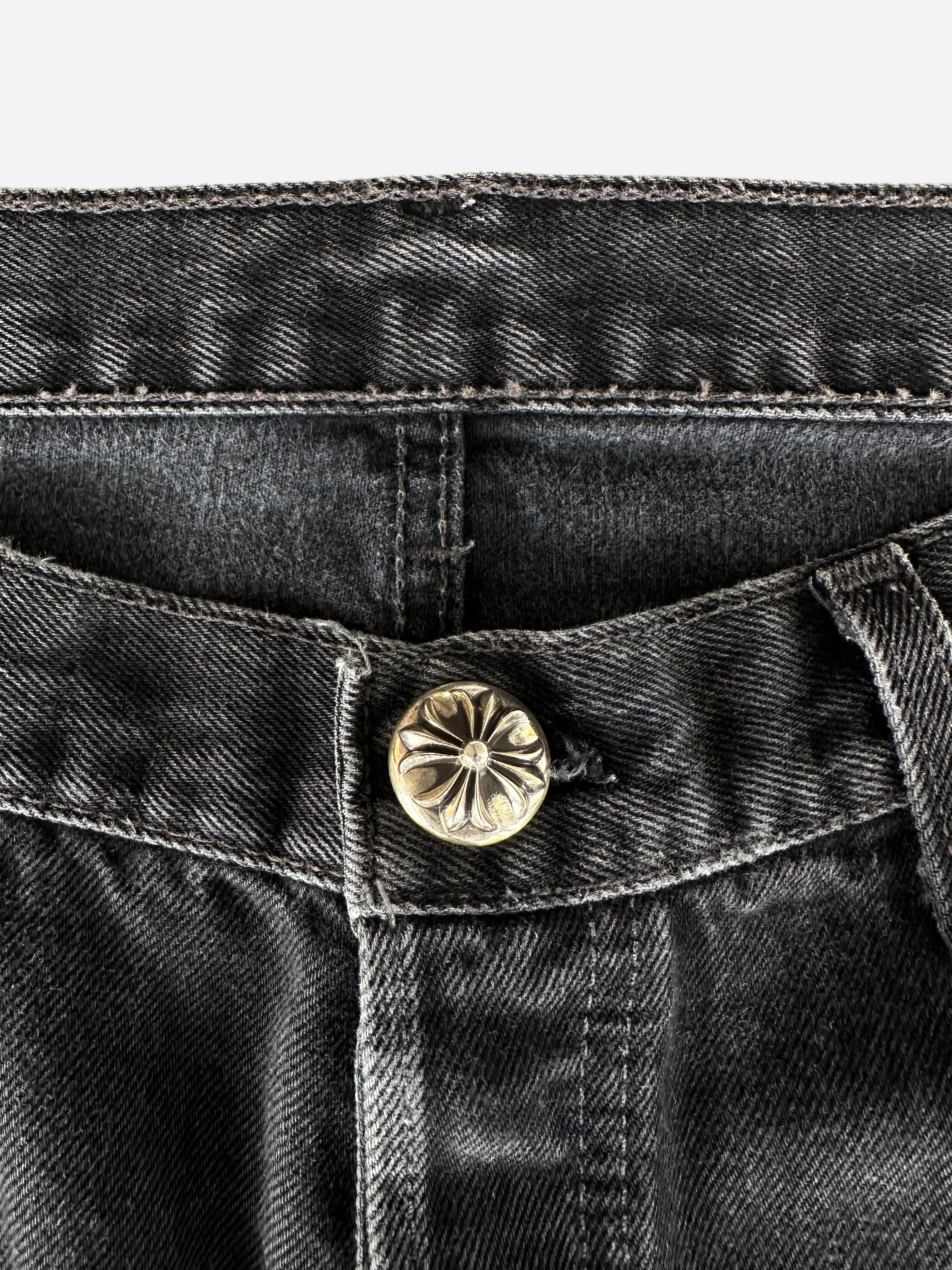 Chrome Hearts x Levi's Black Cross Patch Distressed Denim Jeans for Men - Edgy Streetwear & Casual Style Outfits