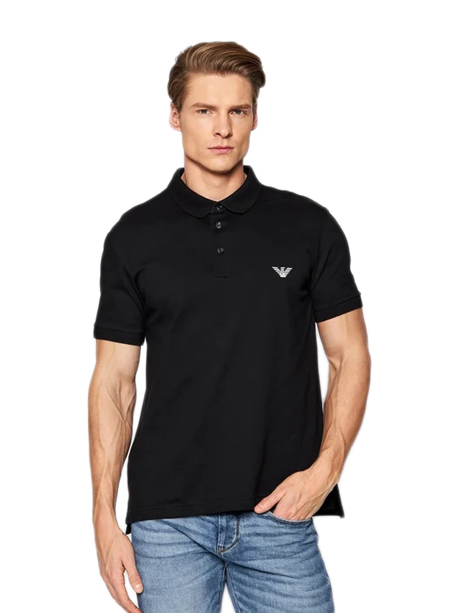 Emporio Armani Men's Embroidered Logo Polo Shirt - Classic Casual Wear for Business & Leisure Outfits