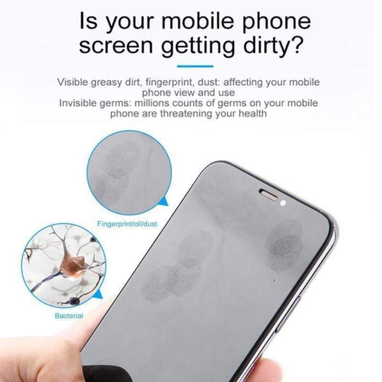 Vermon 15ml Screen Cleaner Spray with Microfiber Cloth - Streak-Free Cleaning Solution for Phones, Tablets & Laptops (Grey) - Perfect for Home, Office & Travel Use
