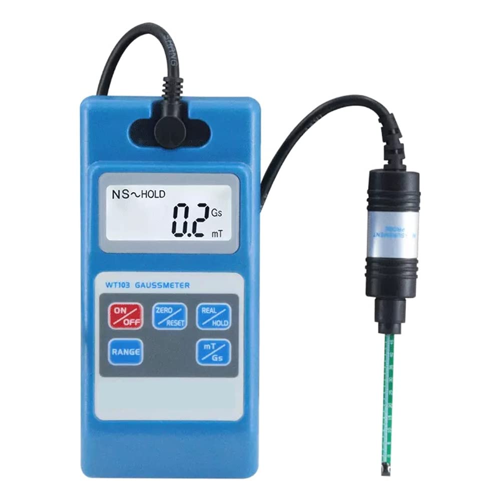 Digital Gaussmeter/Tesla Meter 0-2000mT Range with mT/Gs Auto-Switch | High Precision Magnetic Field Tester for Permanent Magnets, Motors, Speakers & Industrial Use | NS Function & Probe Included | Ideal for Laboratory, Engineering & Quality Control Applications