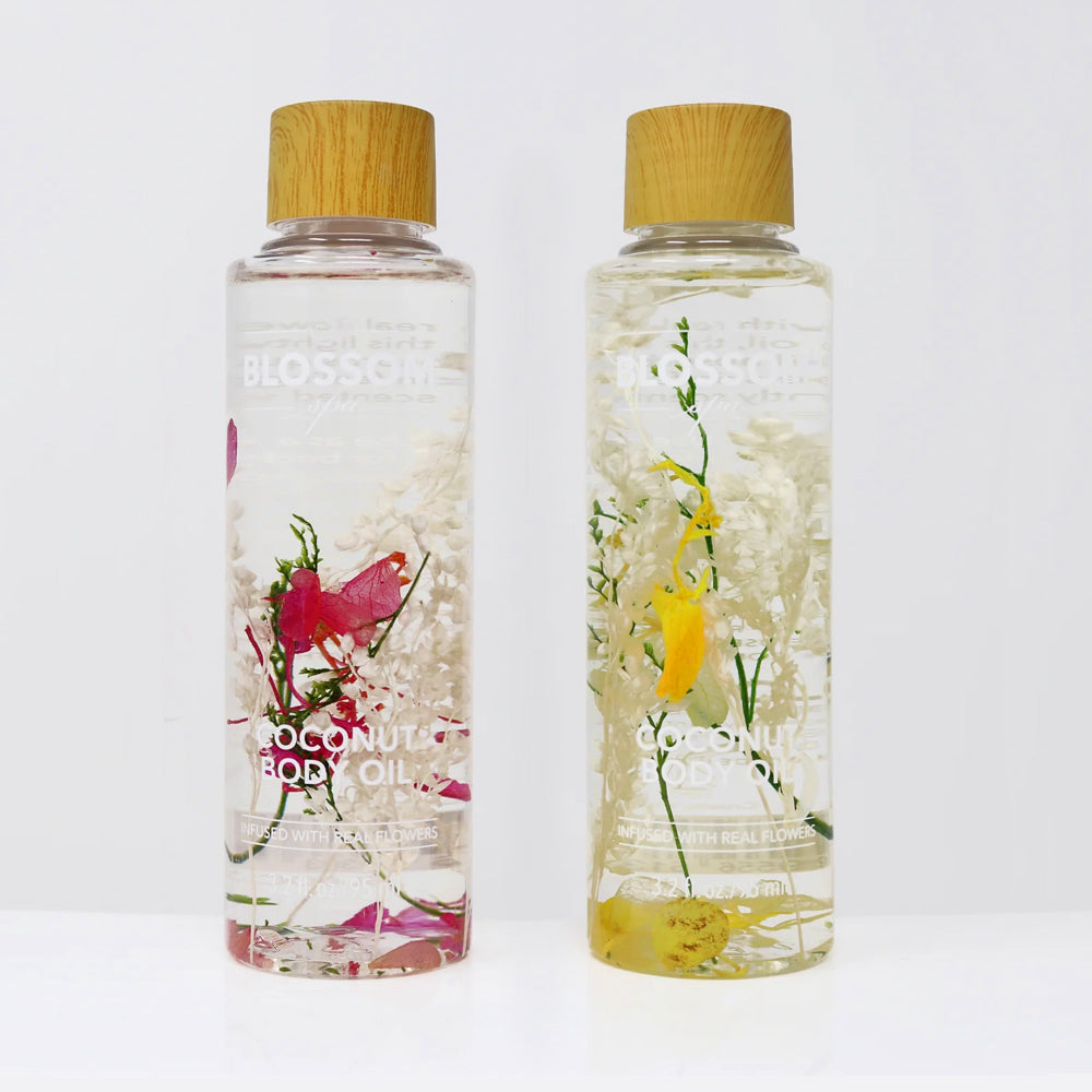 Blossom Spa Vegan Coconut Body Oil for Soft, Hydrated Skin - 3.2 Oz (1 Pc) - Perfect for Dry Skin Care & Massage Therapy