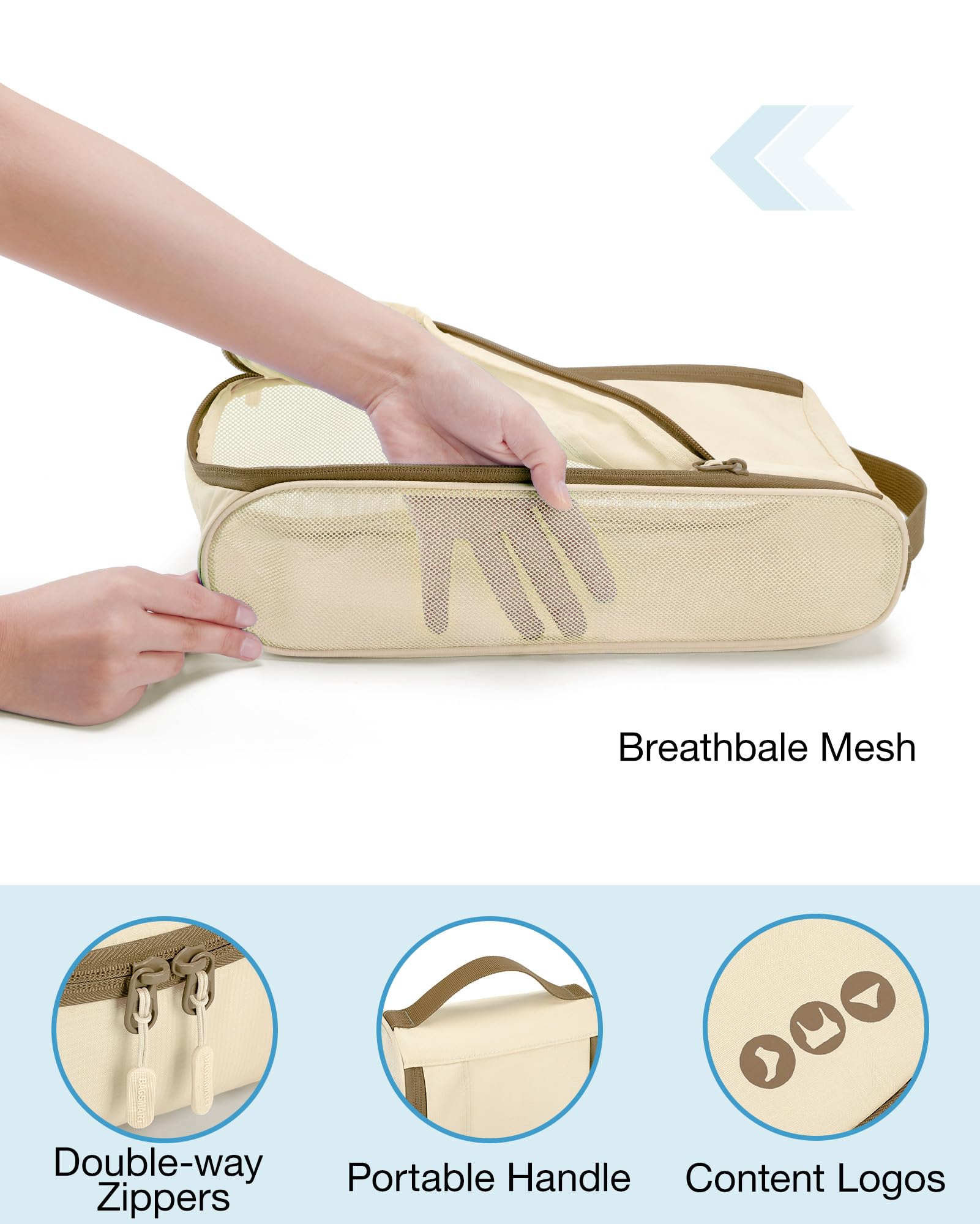 BAGSMART 6-Piece Keep Shape Packing Cubes Set - Lightweight Travel Organizer for Suitcases, Luggage & Carry-On Bags - Perfect for Business Trips, Vacations & Weekend Getaways