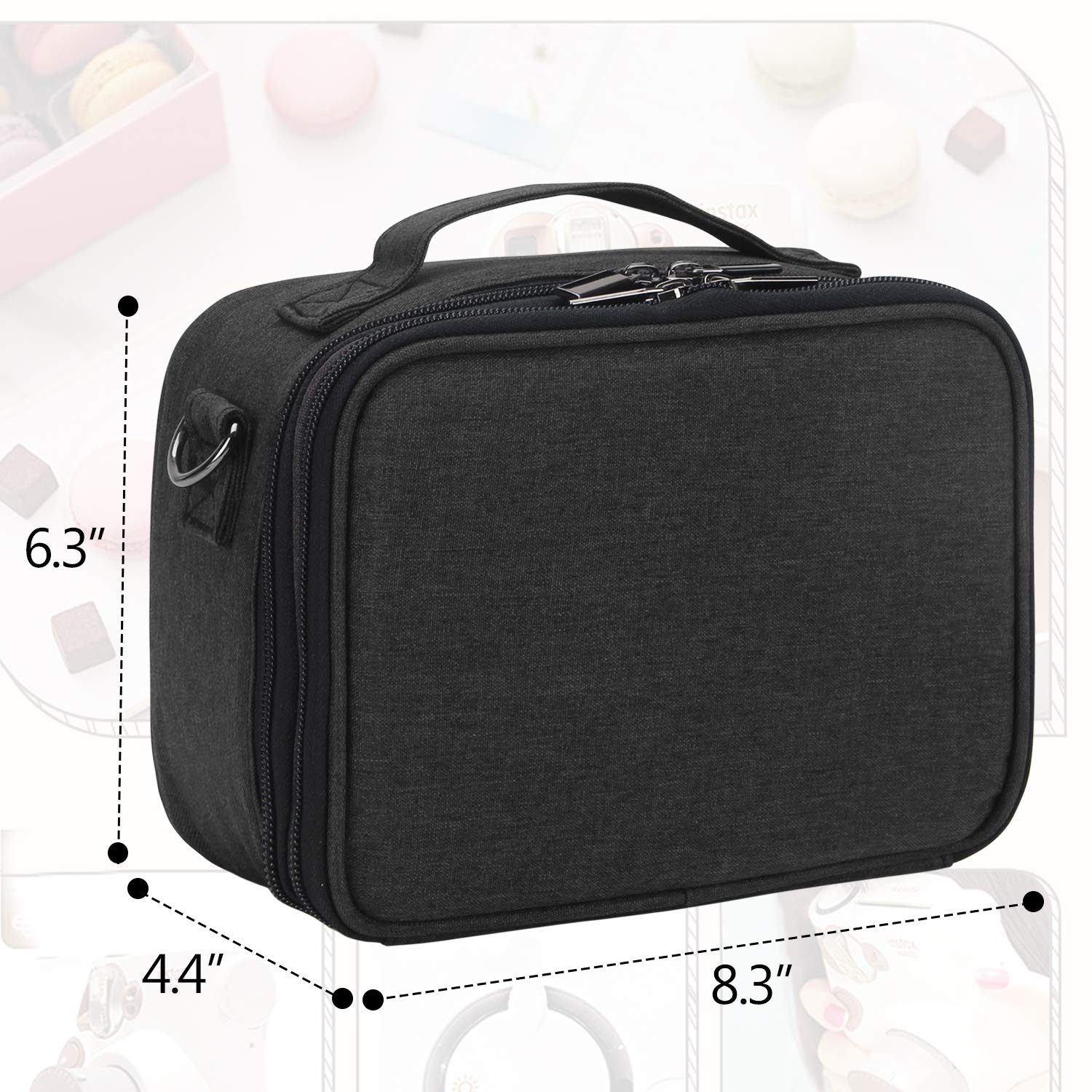 Teamoy Mini 9/10/11/12 Instant Camera Case - Portable Waterproof Protective Bag for Fujifilm Instax Mini Cameras & Accessories | Perfect for Travel, Parties & Photo Walks (Black)