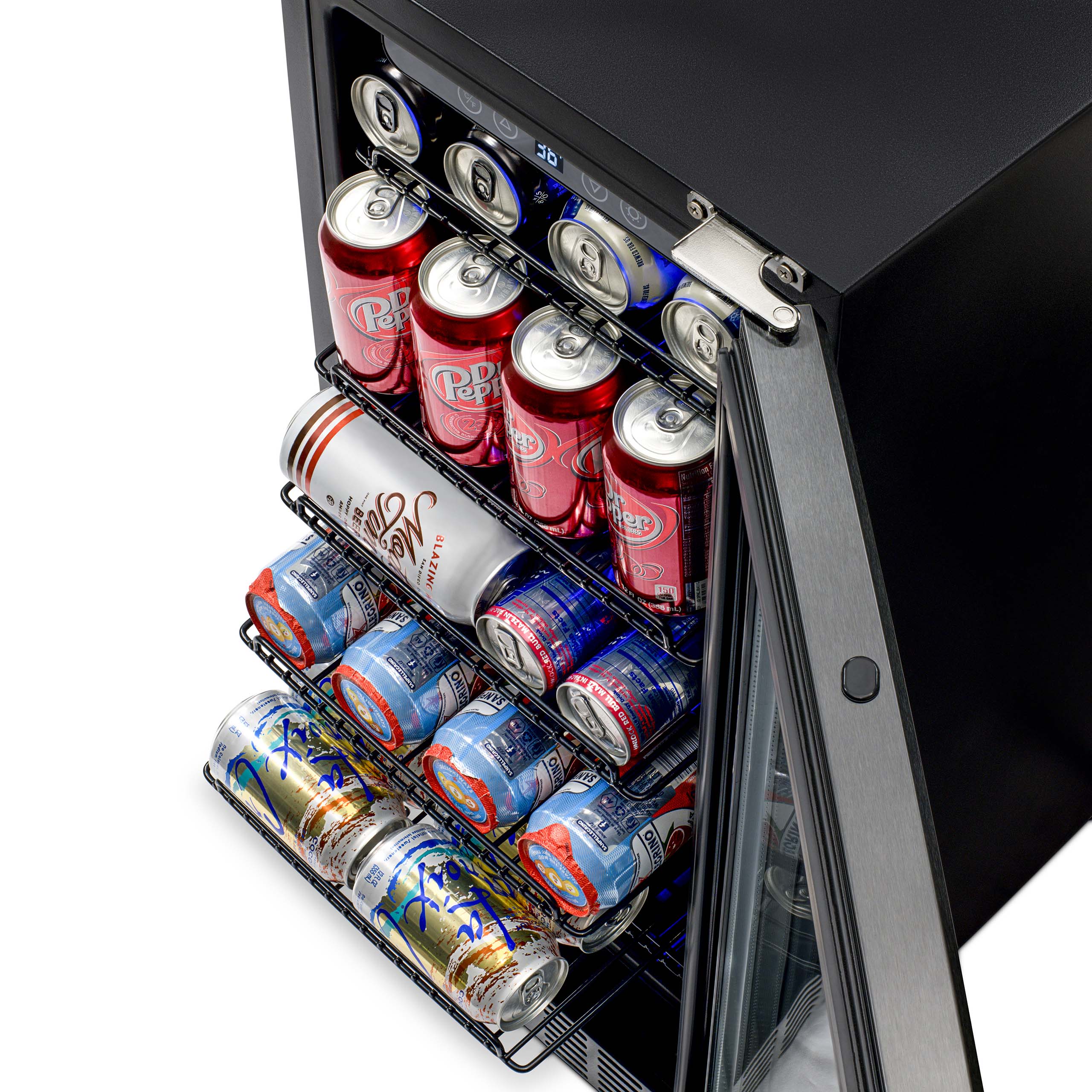 Newair® 96 Can Built-In Black Beverage Refrigerator - Perfect for Home Bars, Offices, and Entertaining Spaces