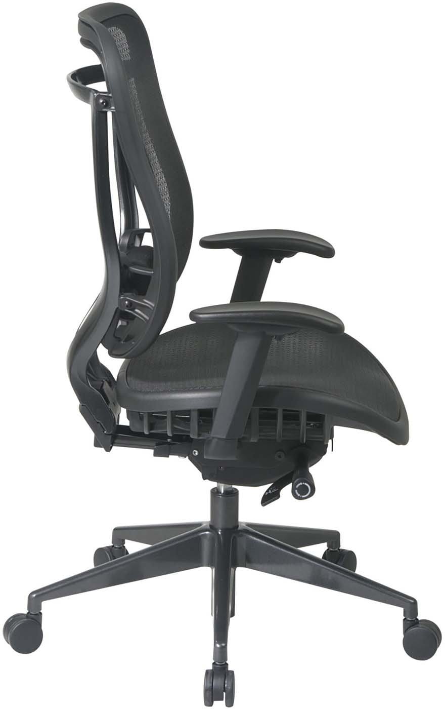 Space Seating® Executive High Back Mesh Chair with Gunmetal Base - Ergonomic Office Chair for Home & Business, Perfect for Long Hours of Work or Gaming