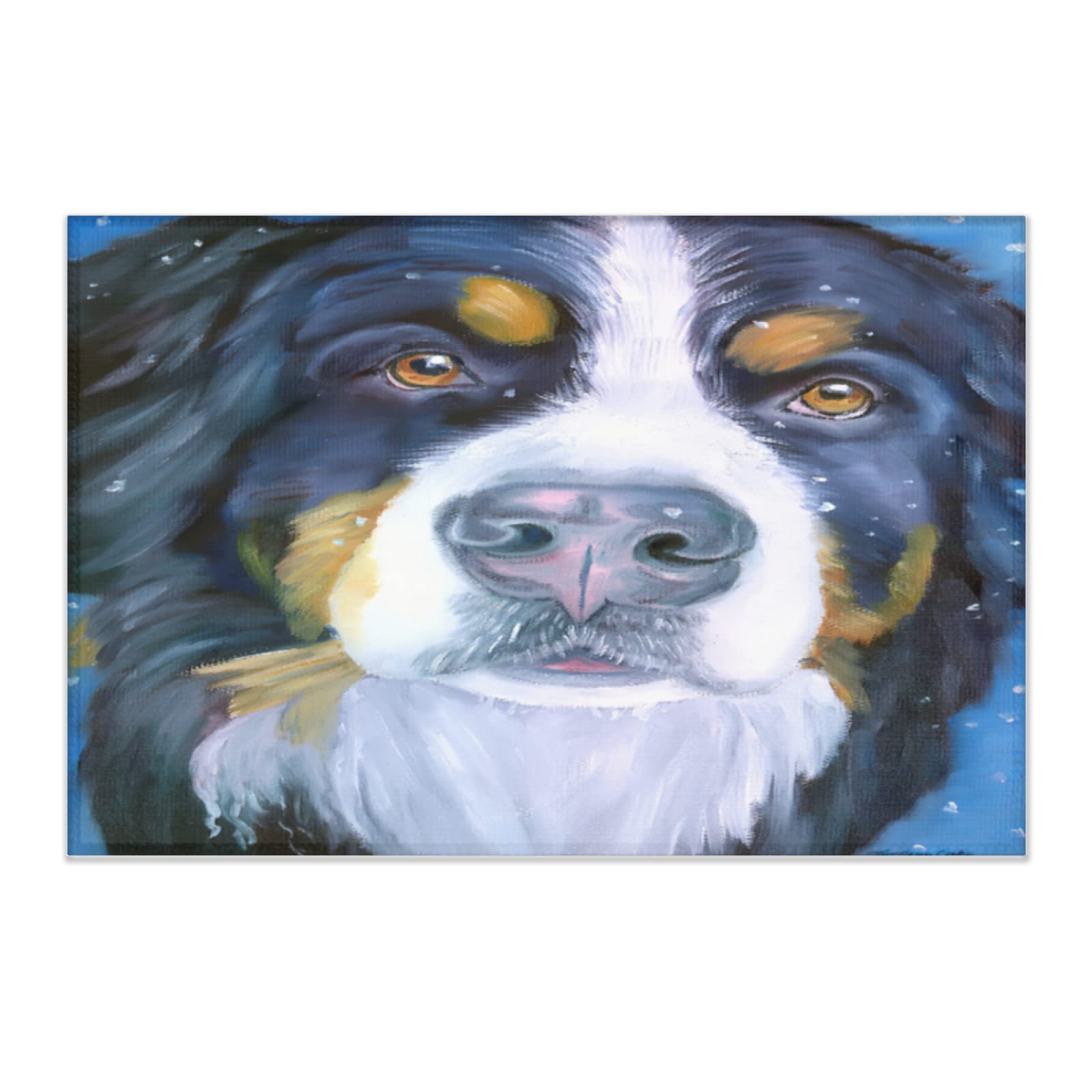 72x48 Inch Bernese Mountain Dog Puppy Snowflakes Non-Slip Flannel Floor Mat - Absorbent Kitchen Bathroom Pet Door Mat for Home, Living Room & Entryway Decor