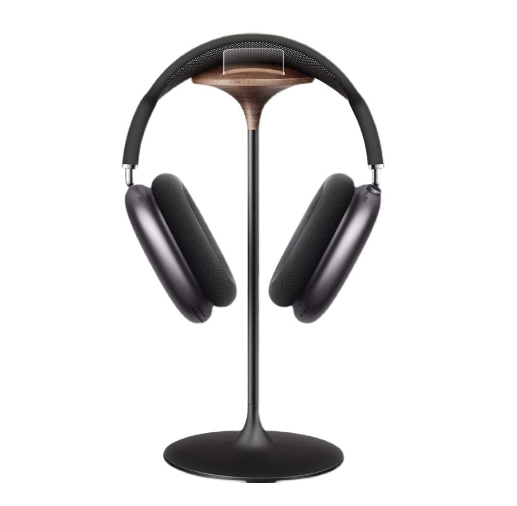 Premium Wooden Headphone Stand - Blissbells Walnut/Beech Aluminum Desktop Headset Holder with Natural Wood Finish | Perfect for Gaming, Office & Home Workspace Organization (Color: A)
