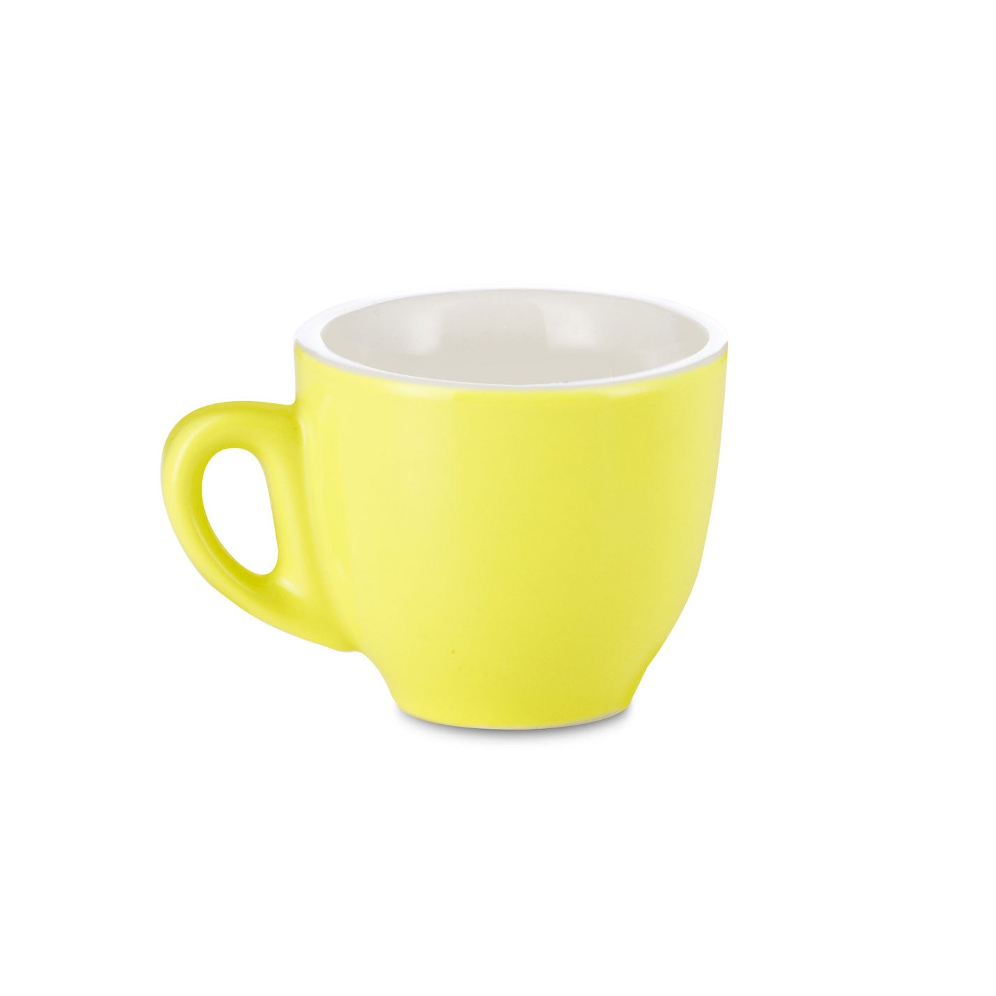 Premium Porcelain Espresso Cup & Saucer Set - 2oz/70ml Yellow - Barista Quality Coffee Cups for Home & Café Use - Perfect for Espresso, Cappuccino & Latte