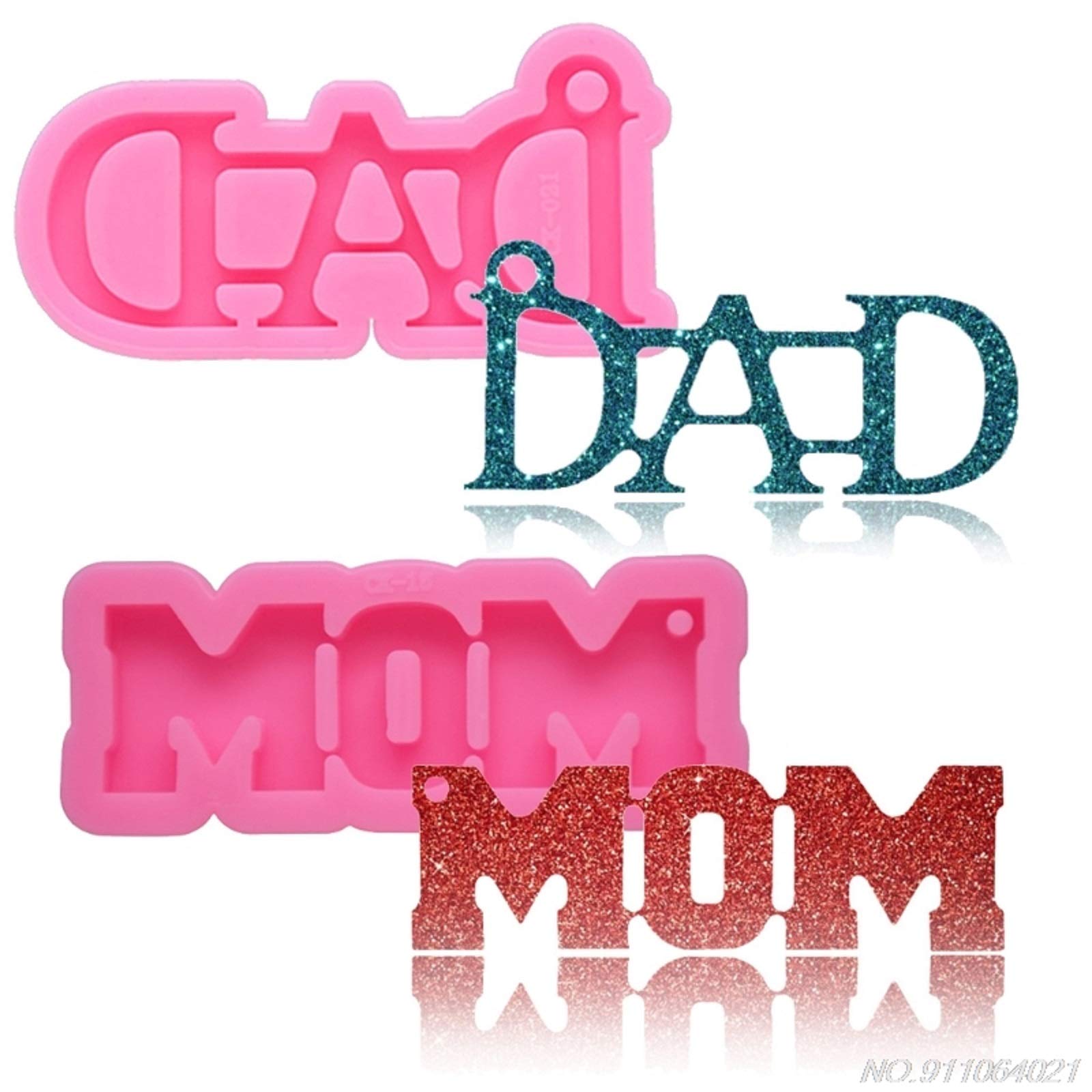 Handmade Resin Letter Mold for Mom and Dad - DIY Keychain Pendant Casting Mold for Jewelry Making - Perfect for Mother's Day & Father's Day Gifts - Great for Crafting Personalized Keepsakes and DIY Home Decor