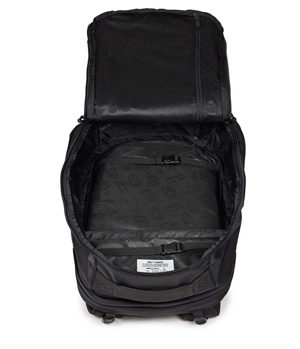 JanSport Venture Backpack - Lightweight & Durable Black Daypack for School, Travel & Outdoor Adventures | Water-Resistant & Comfortable for Hiking, Commuting & College