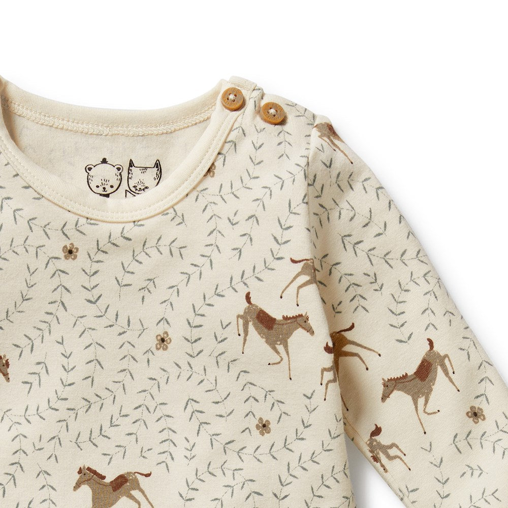 Organic Cotton Horse Bodysuit for Babies & Toddlers - Soft, Breathable & Hypoallergenic - Perfect for Playtime, Nursery & Outdoor Adventures