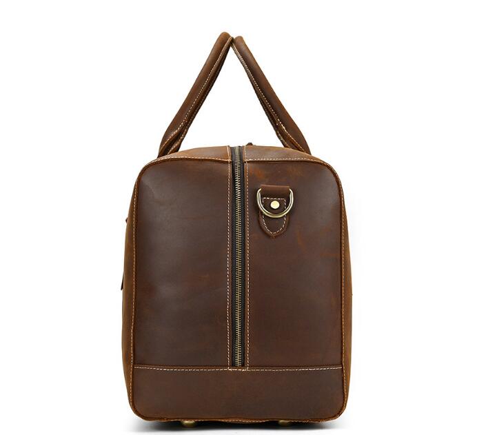 Premium Brown Leather Duffle Bag for Men - Travel & Gym Carry-On Luggage with Spacious Compartments | Perfect for Business Trips, Weekend Getaways & Workout Essentials