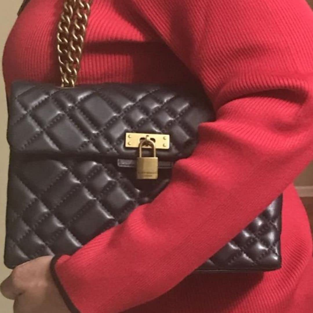 Kurt Geiger London Brixton Quilted Lock Bag - Stylish Designer Handbag for Women, Perfect for Work, Evening & Travel | Luxury Crossbody Purse with Secure Lock Closure