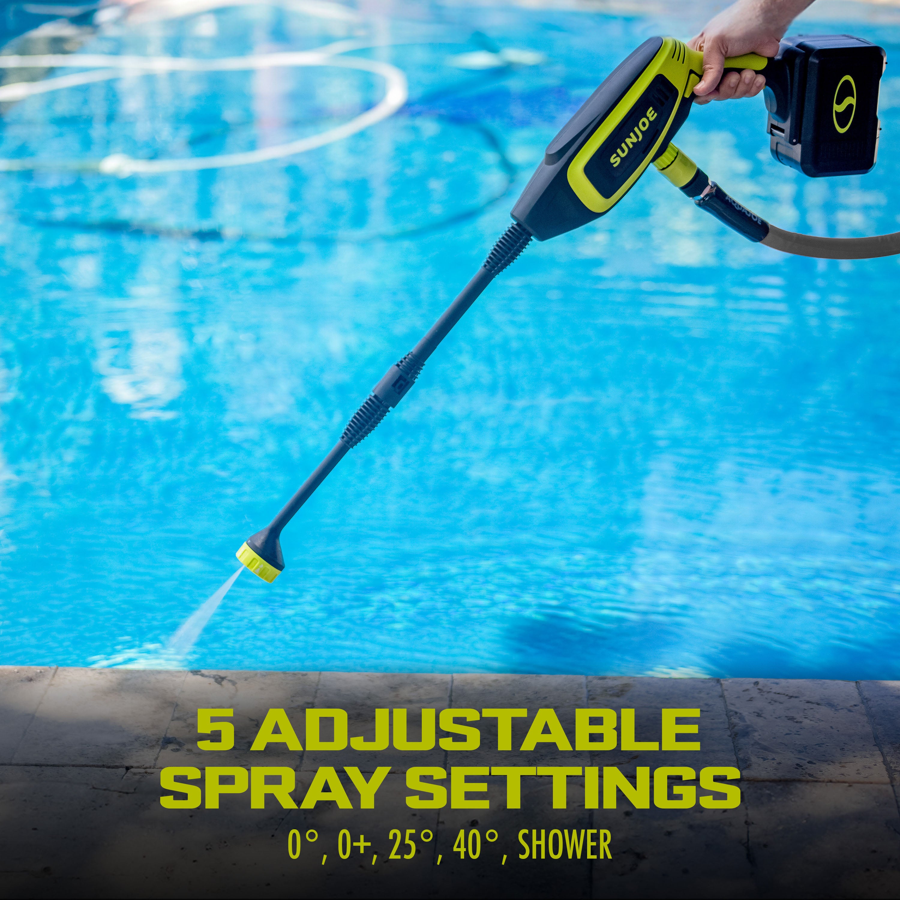Sun Joe 24V PP350 CT 24 Volt IONMAX Cordless Power Cleaner - Ultra Portable Pressure Washer with 5-in-1 Twist Nozzle (Tool Only) - Perfect for Outdoor Cleaning, Cars, Patios & Home Maintenance